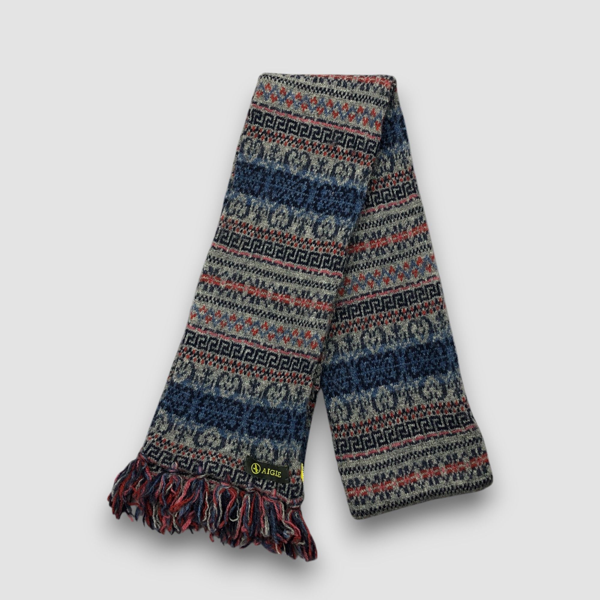 Aigle Vintage Aigle Scarf Ribbed knot Fringe Wool Scarves Size ONE SIZE - 2 Thumbnail