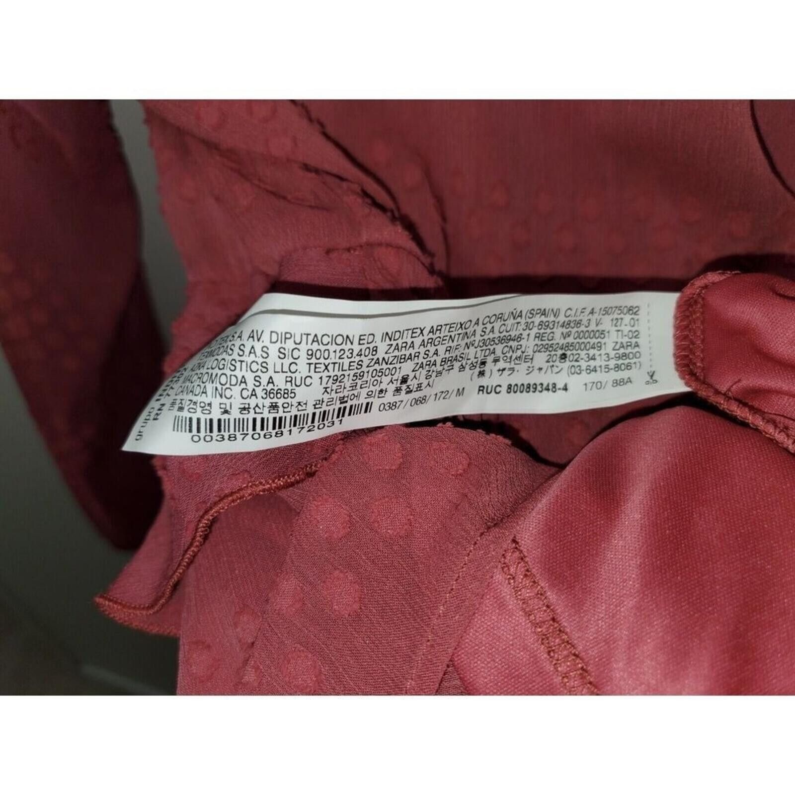 Zara Zara Swiss Dot Ruffle Romper Long Sleeve Dusty Rose Size 32" / US 10 / IT 46 - 6 Thumbnail
