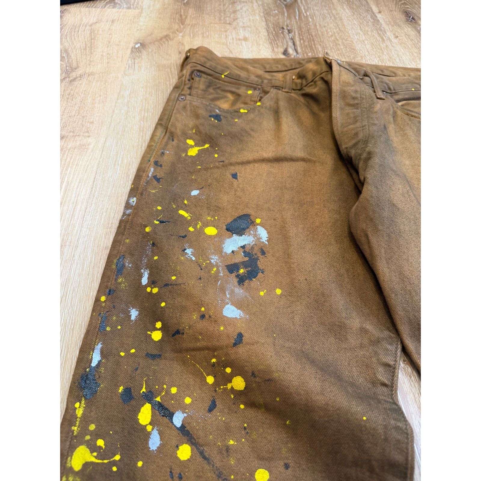 HIDDEN Hidden NY Paint Splatter Jeans Brown Green Logo Size US 34 / EU 50 - 4 Thumbnail