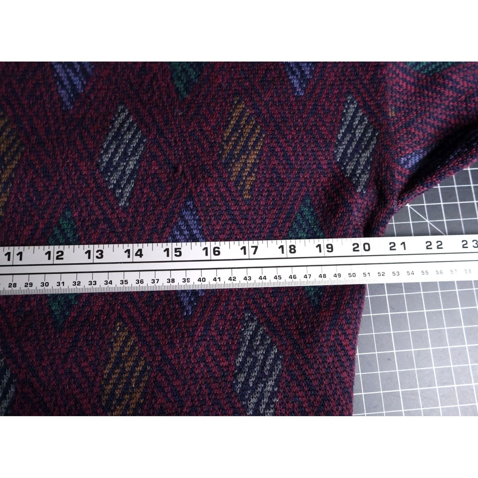 Vintage VINTAGE Maglificio Florence Wool Sweater Mens Medium Dark Red Diamond Pattern Italy Size US M / EU 48-50 / 2 - 5 Thumbnail