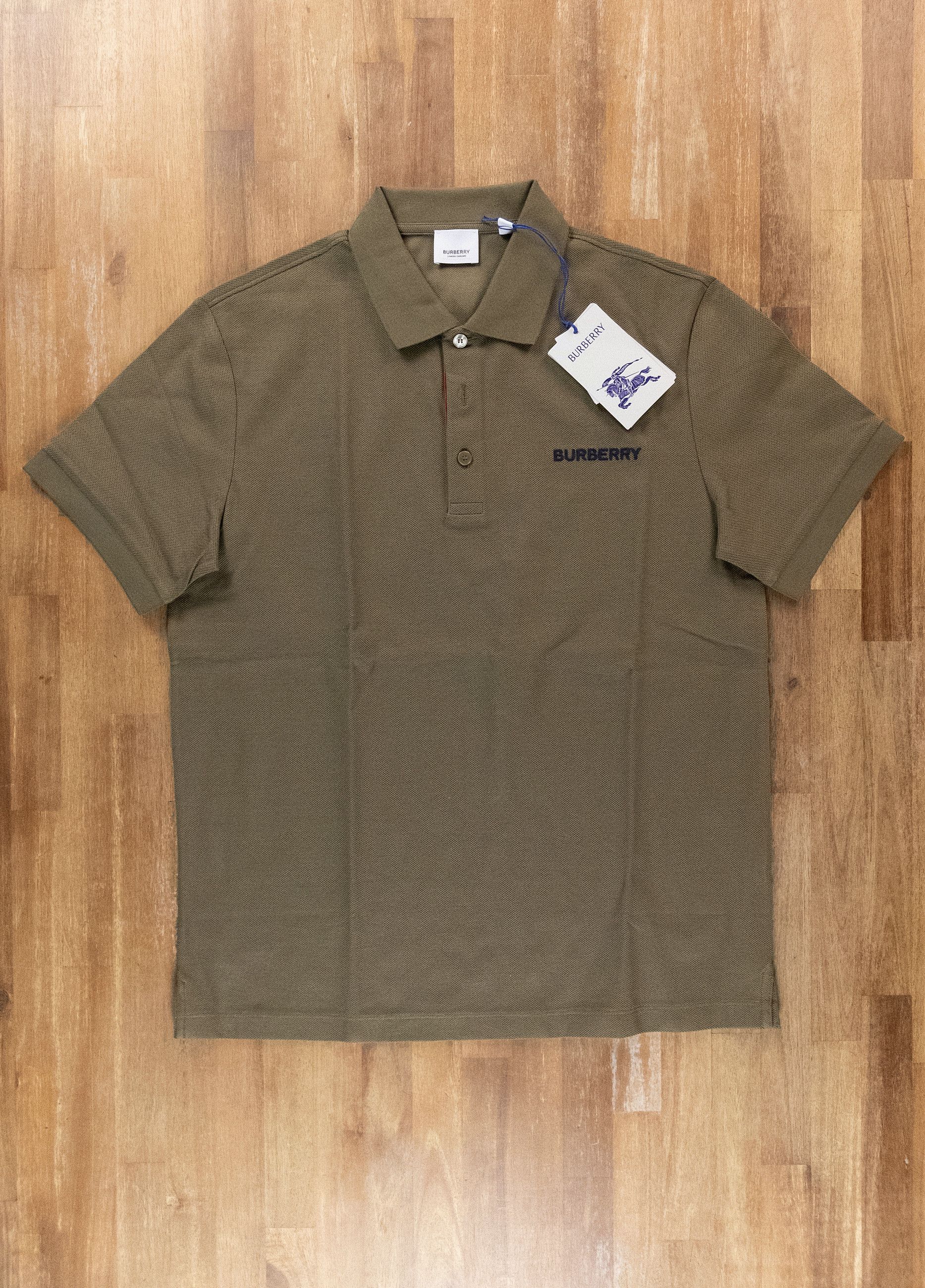 Burberry BURBERRY olive green logo embroidered polo shirt Large q Size US L / EU 52-54 / 3 - 3 Thumbnail
