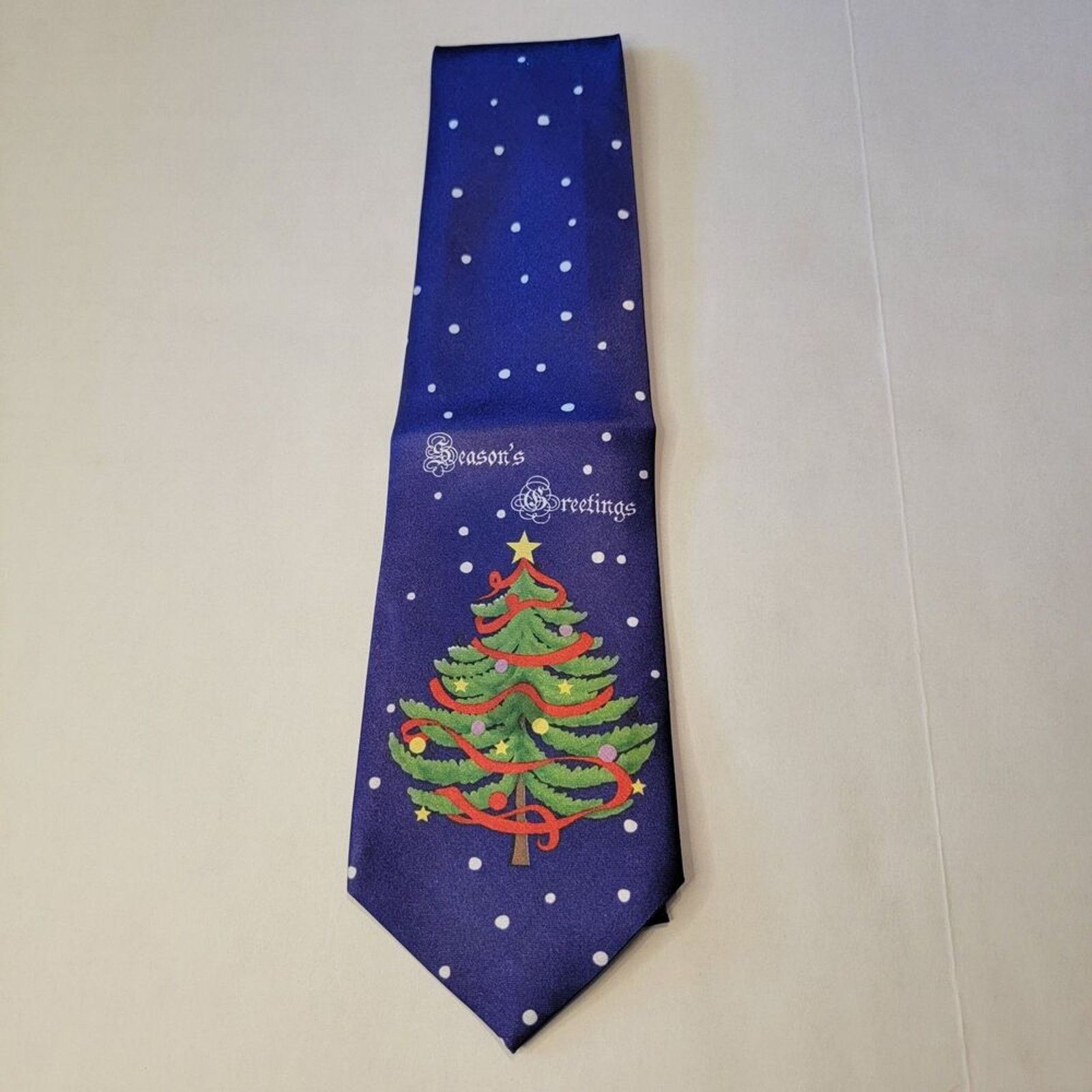 Other Season's Greetings Tie Xmas Tree Blue White Dots Size ONE SIZE - 2 Thumbnail