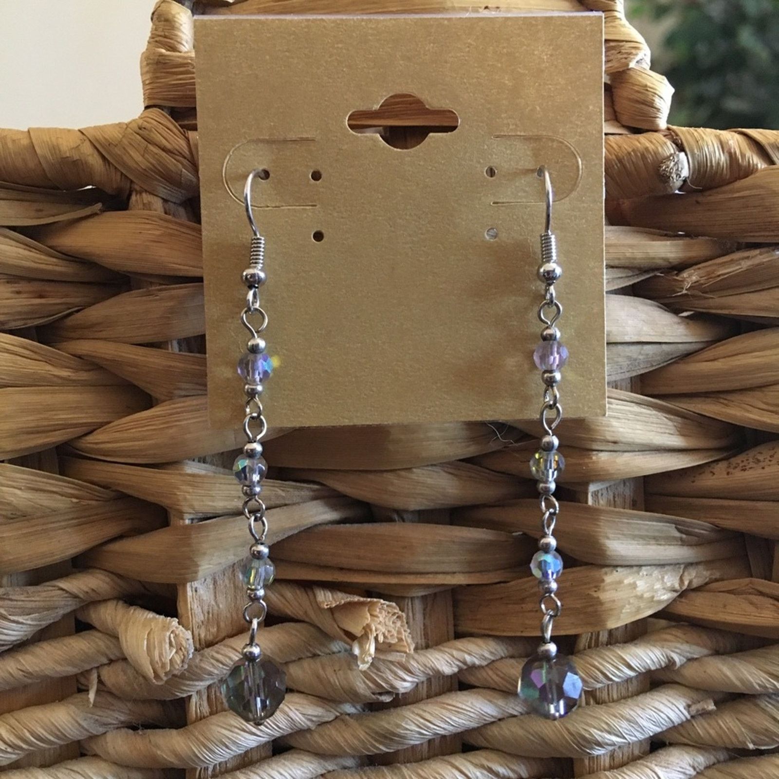 Jewelry Vintage repurpose rainbow glass drop earrings Size ONE SIZE - 1 Thumbnail