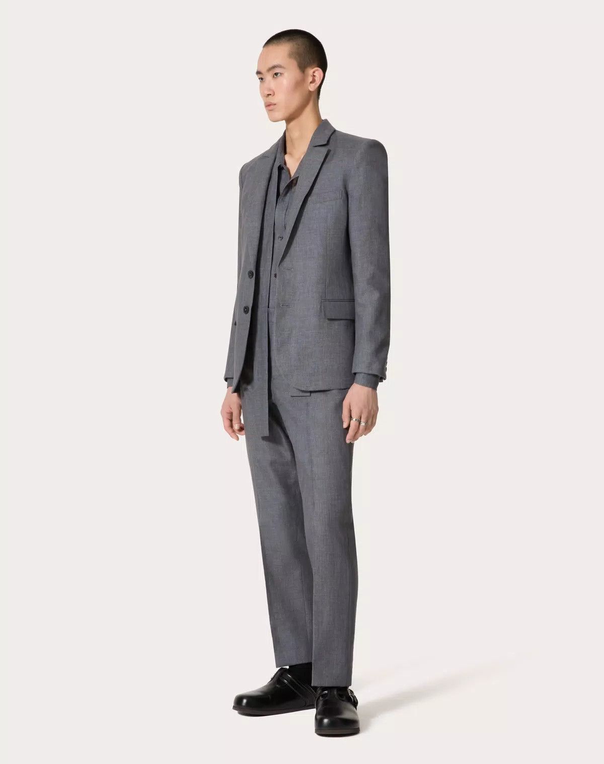 Valentino oc11z0625 Single Breasted Linen Jacket in Medium Grey Size US M / EU 48-50 / 2 - 2 Thumbnail