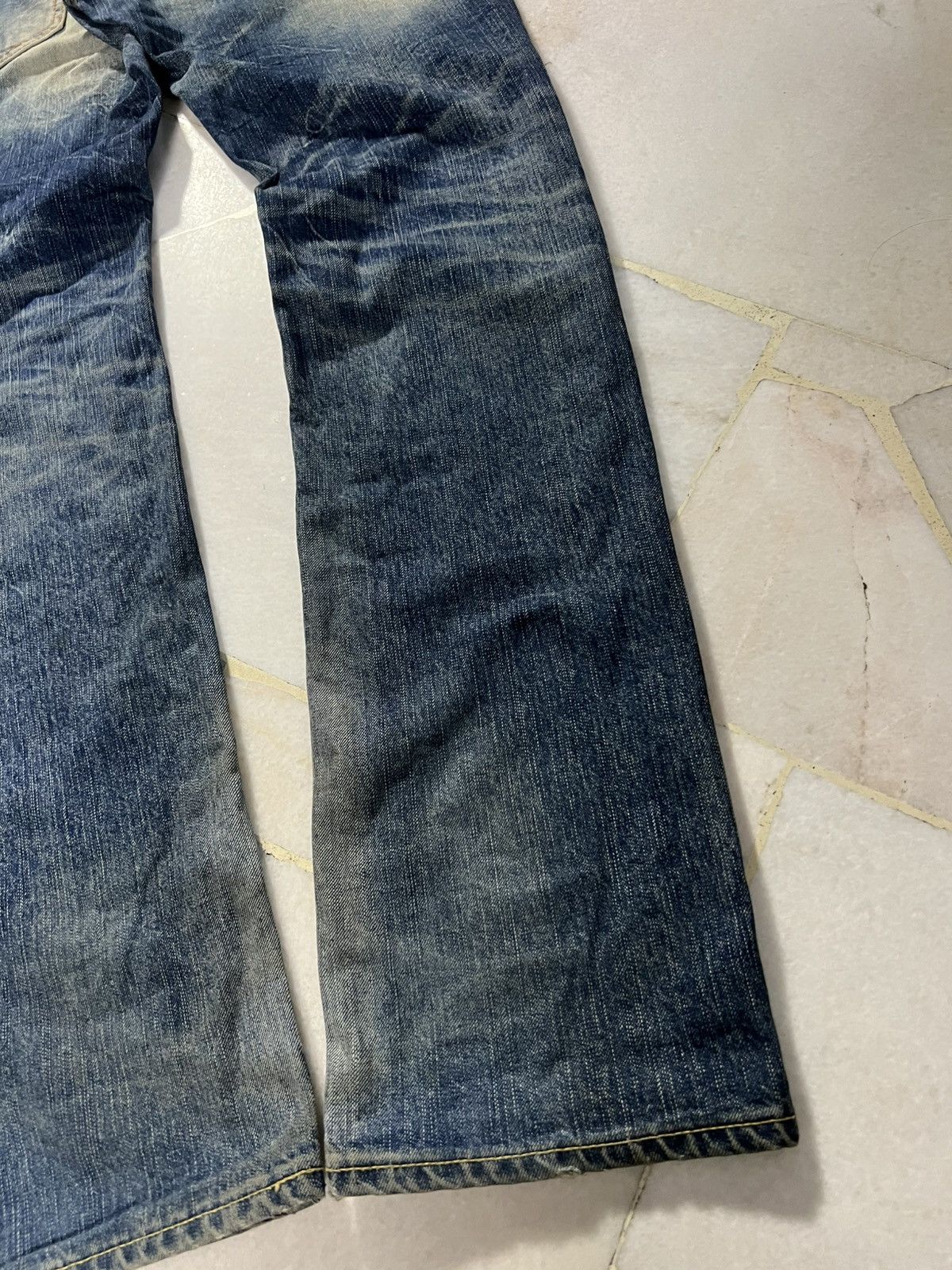 Blue Blue Japan 💥Flare Punk💥Vintage 90’s Blue Way Distress Rusty Mud Wash Size US 31 - 10 Thumbnail