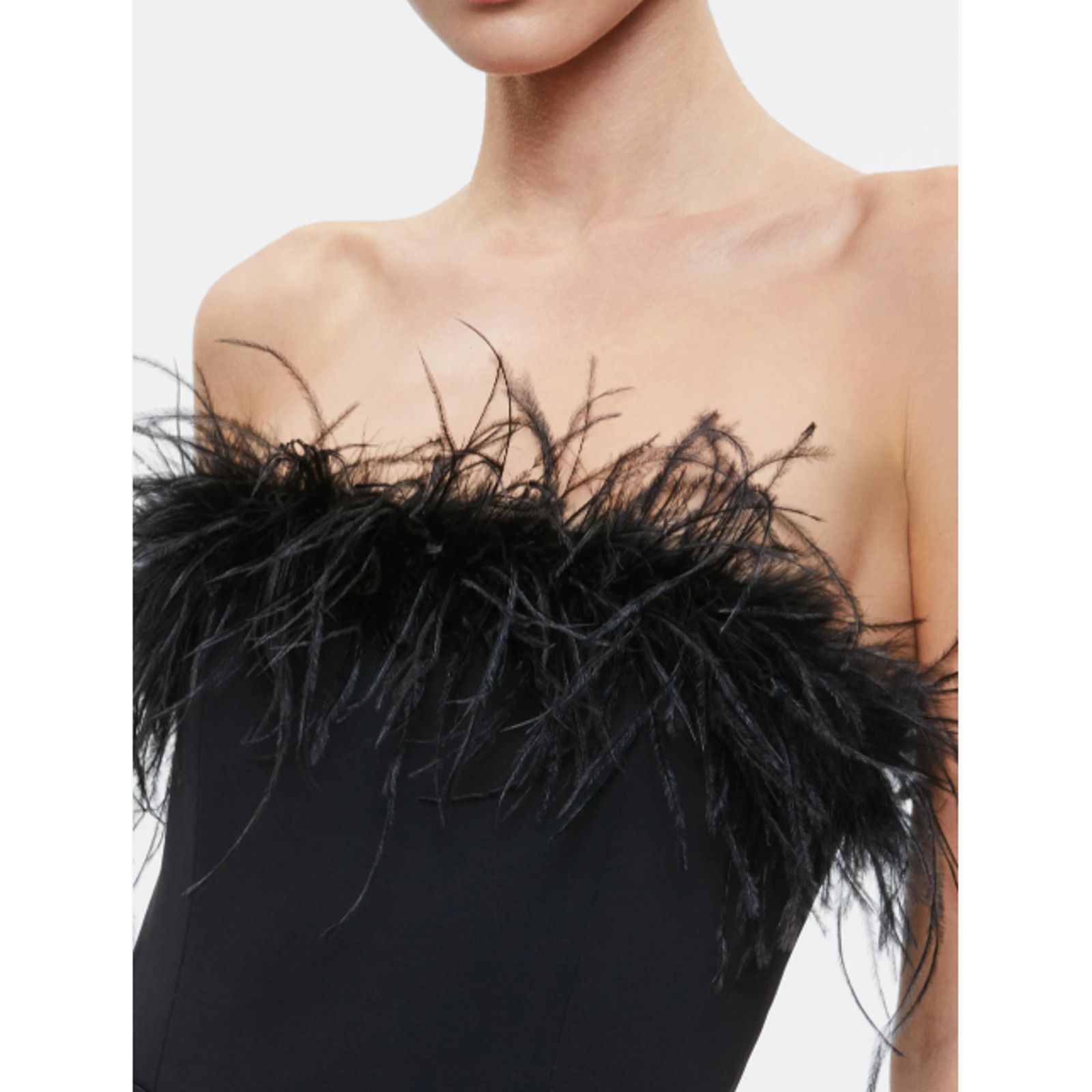 Alice + Olivia ALICE & OLIVIA IDELL FEATHER TRIM JUMPSUIT PANTS BLACK SZ 10 Size 32" / US 10 / IT 46 - 5 Thumbnail