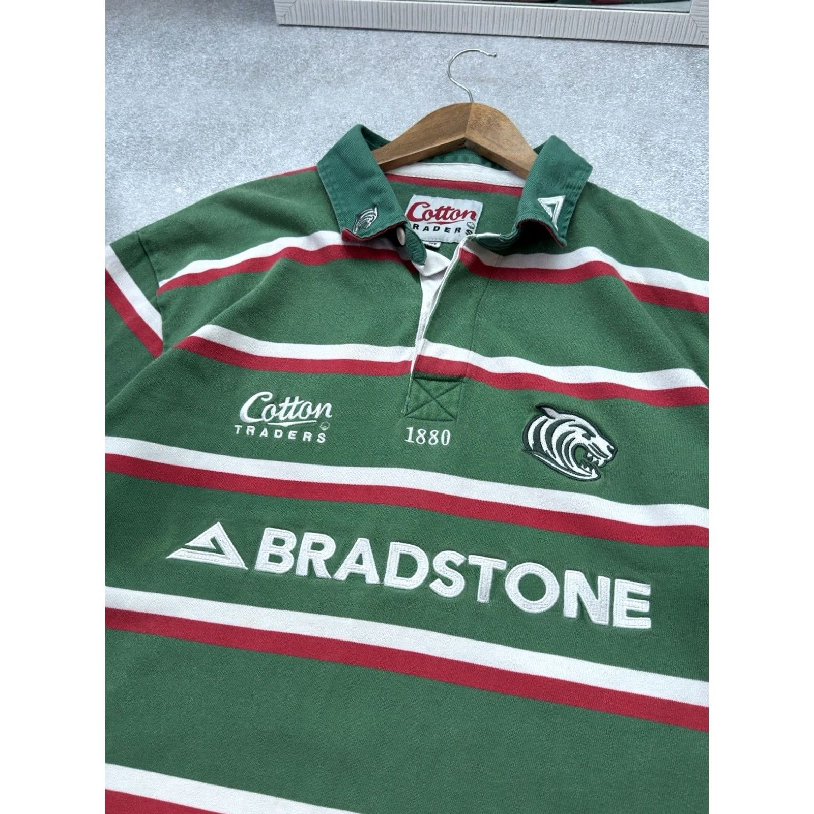 Cotton Traders VINTAGE Leicester Tigers 2006 Home Polo Rugby Shirt Cotton Traders Men XL Green Jersey Shirt Tigers Rugby Mens XL Size US XL / EU 56 / 4 - 5 Thumbnail