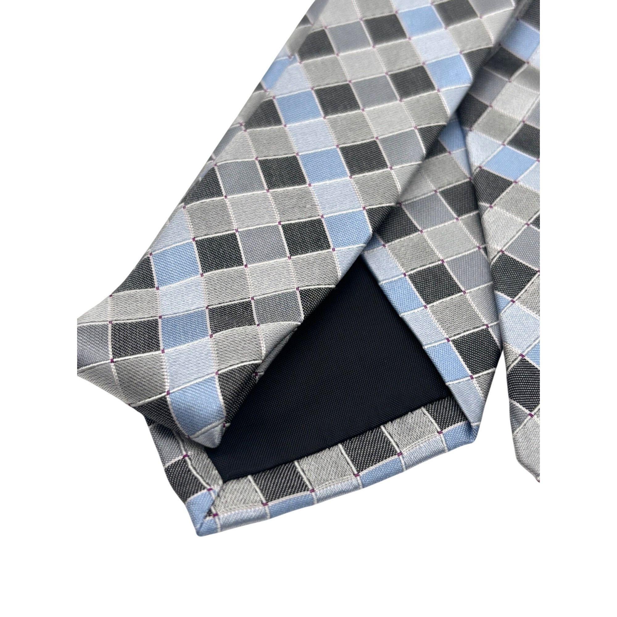 Perry Ellis Perry Ellis Portfolio Stolk Geo Slim Silk Necktie, Black, O Size ONE SIZE - 8 Thumbnail