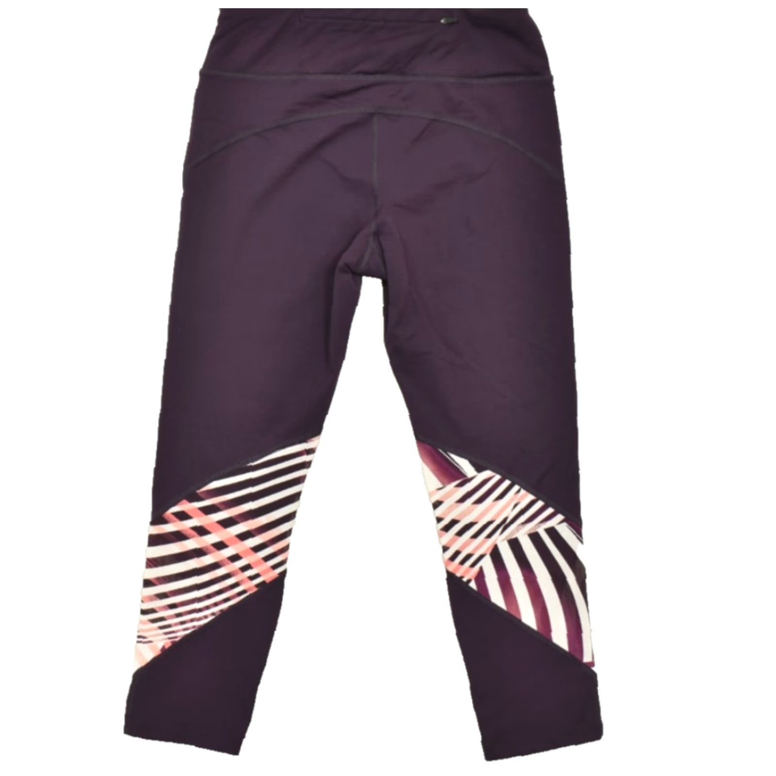 Nike Nike Dri-FIT Women's Small Purple Geometric Crop Running Leggings Athletic Tight Size 28" / US 6 / IT 42 - 2 Thumbnail