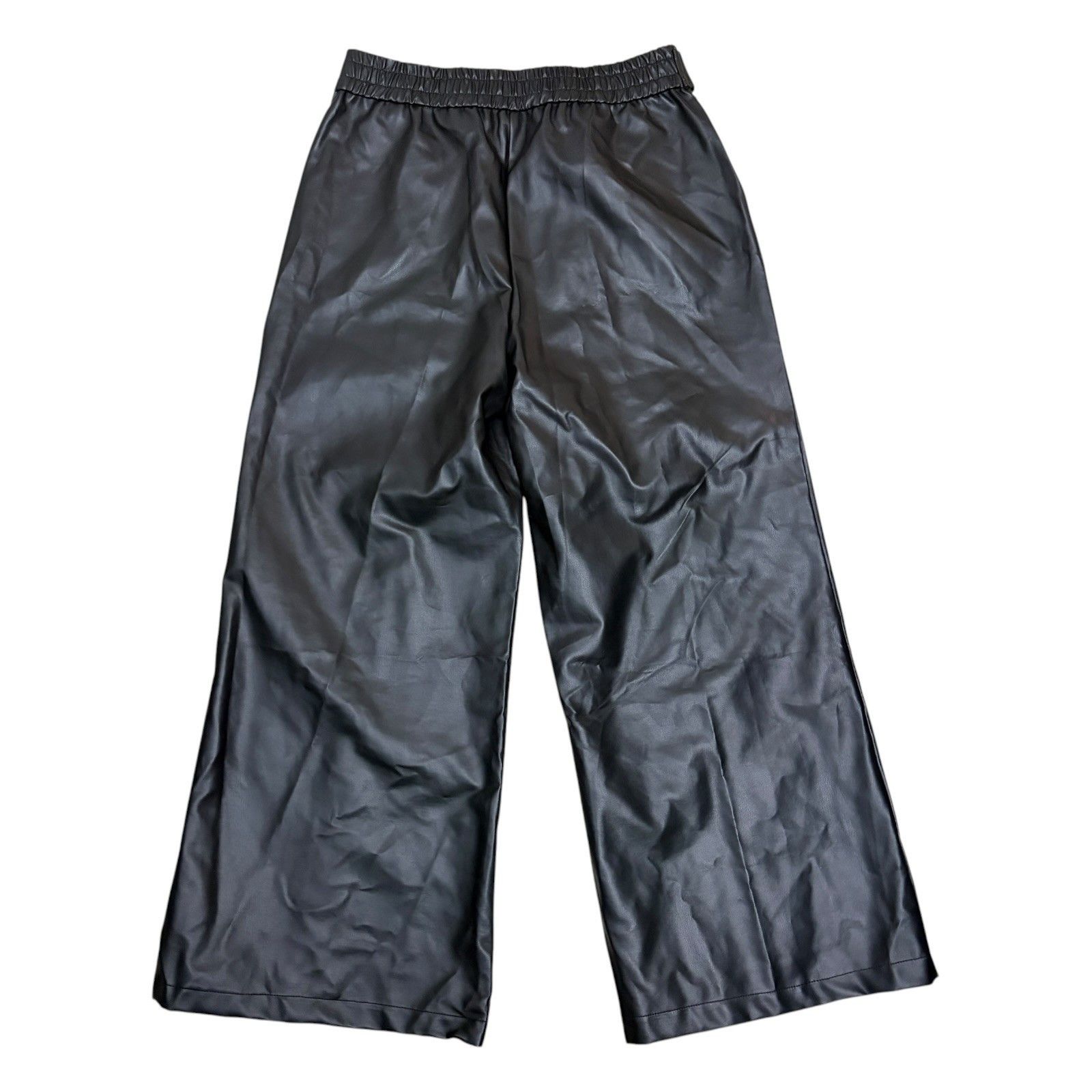 Other FAUX LEATHER UOOZEE Wide Leg Flare Vegan Casual Pants Large Size 34" / US 12 / IT 48 - 4 Thumbnail