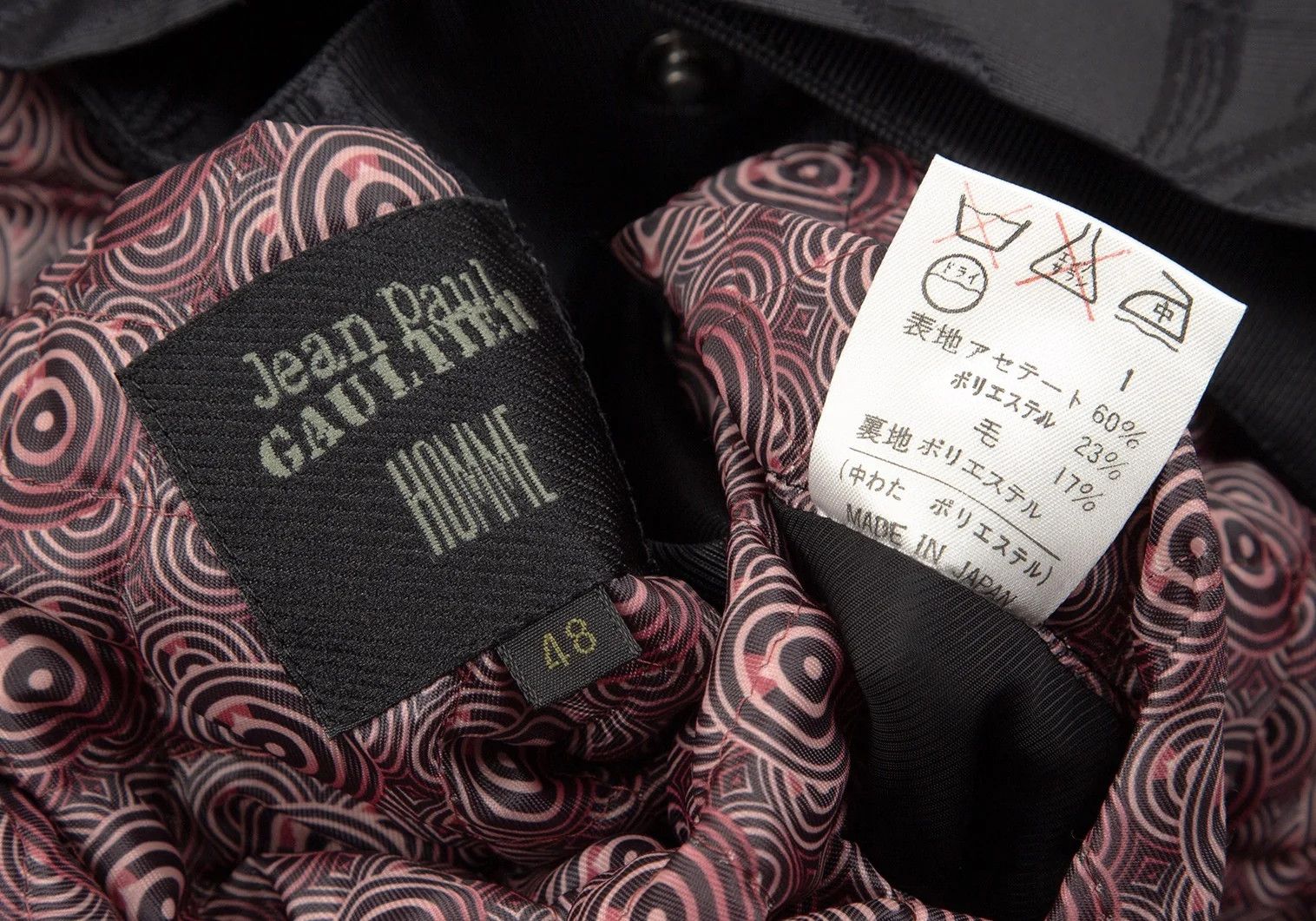 Jean Paul Gaultier Quilted Flower Jacquard Grosgrain Coat in Black, Size 48 Size US M / EU 48-50 / 2 - 18 Thumbnail