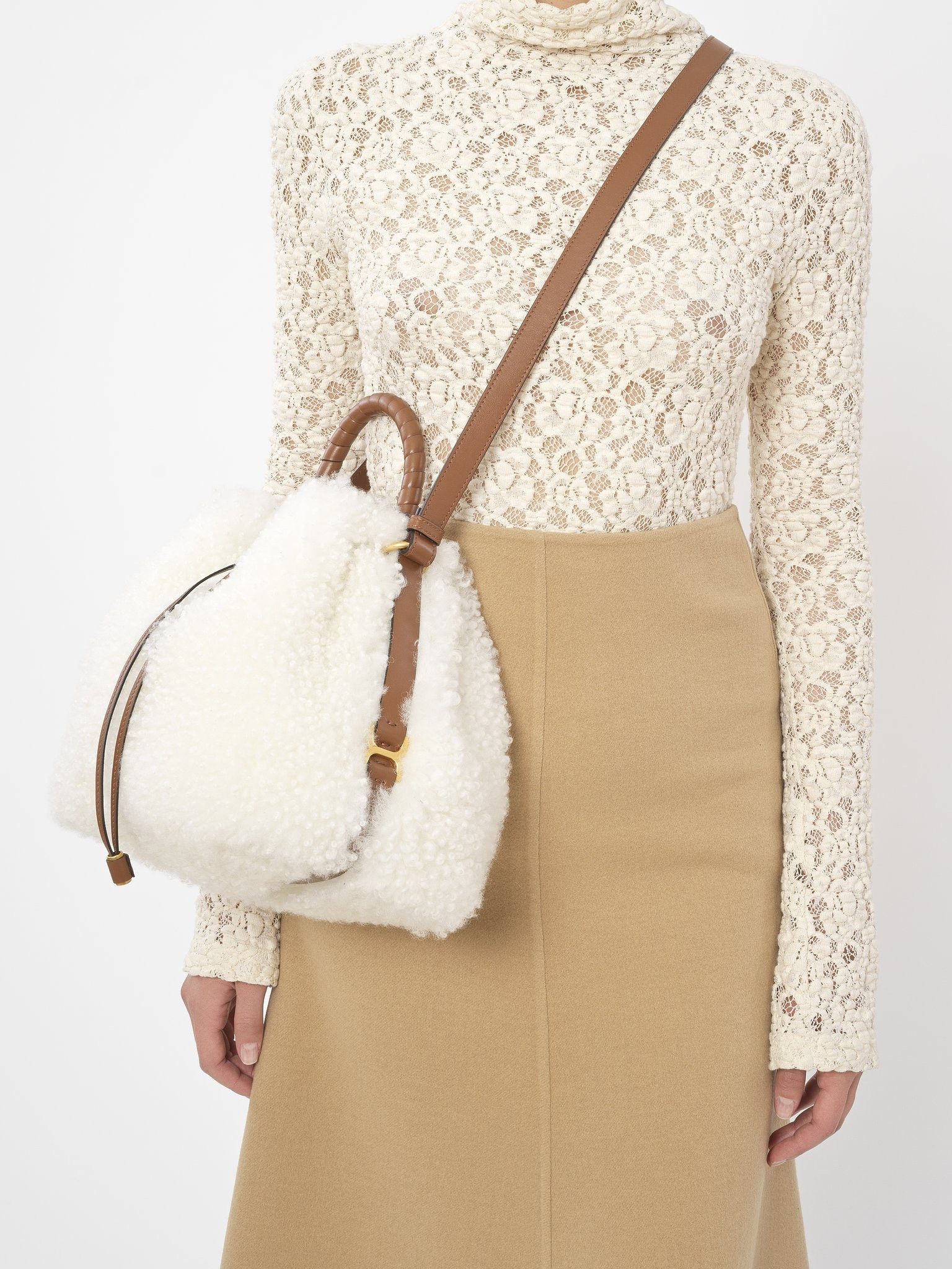 Chloe o1loc1c1024 Size: OS / Marcie Bucket Bag in Tan Size ONE SIZE - 5 Thumbnail