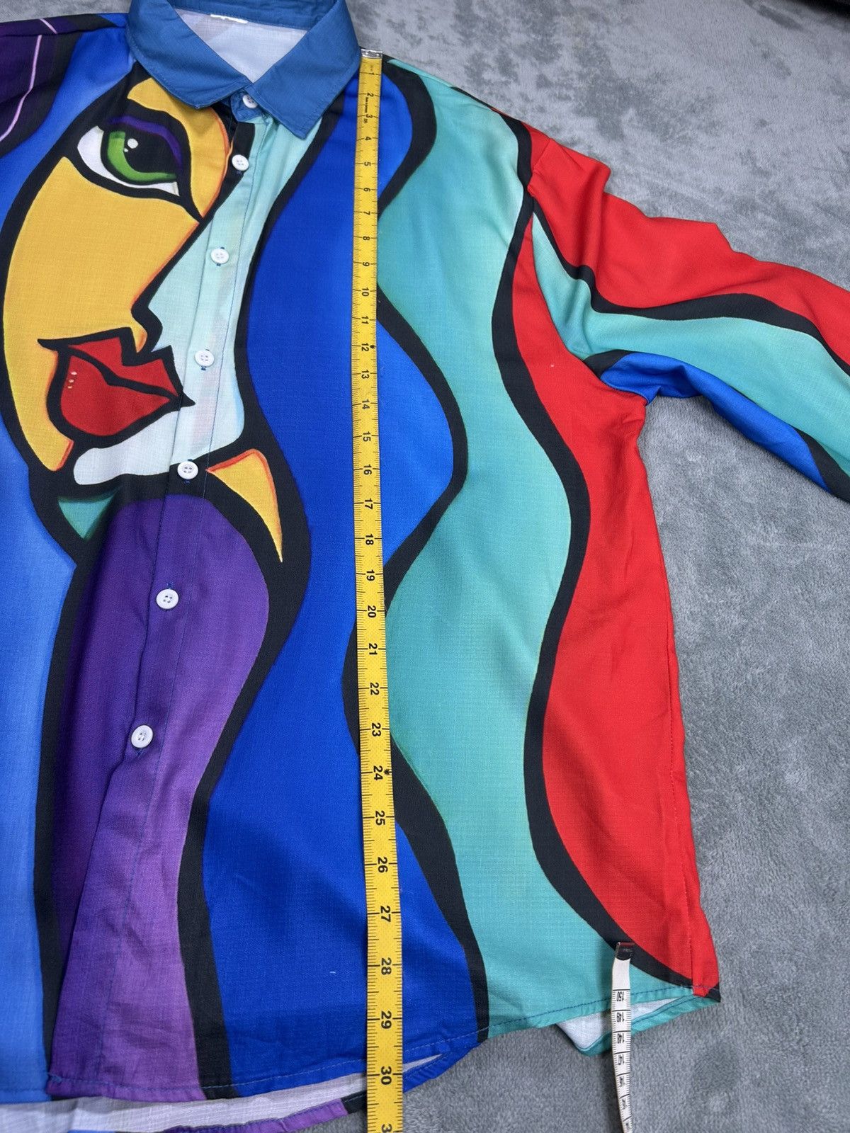Vintage Vintage Abstract Face Portrait Button Down Shirt Size US XL / EU 56 / 4 - 10 Thumbnail
