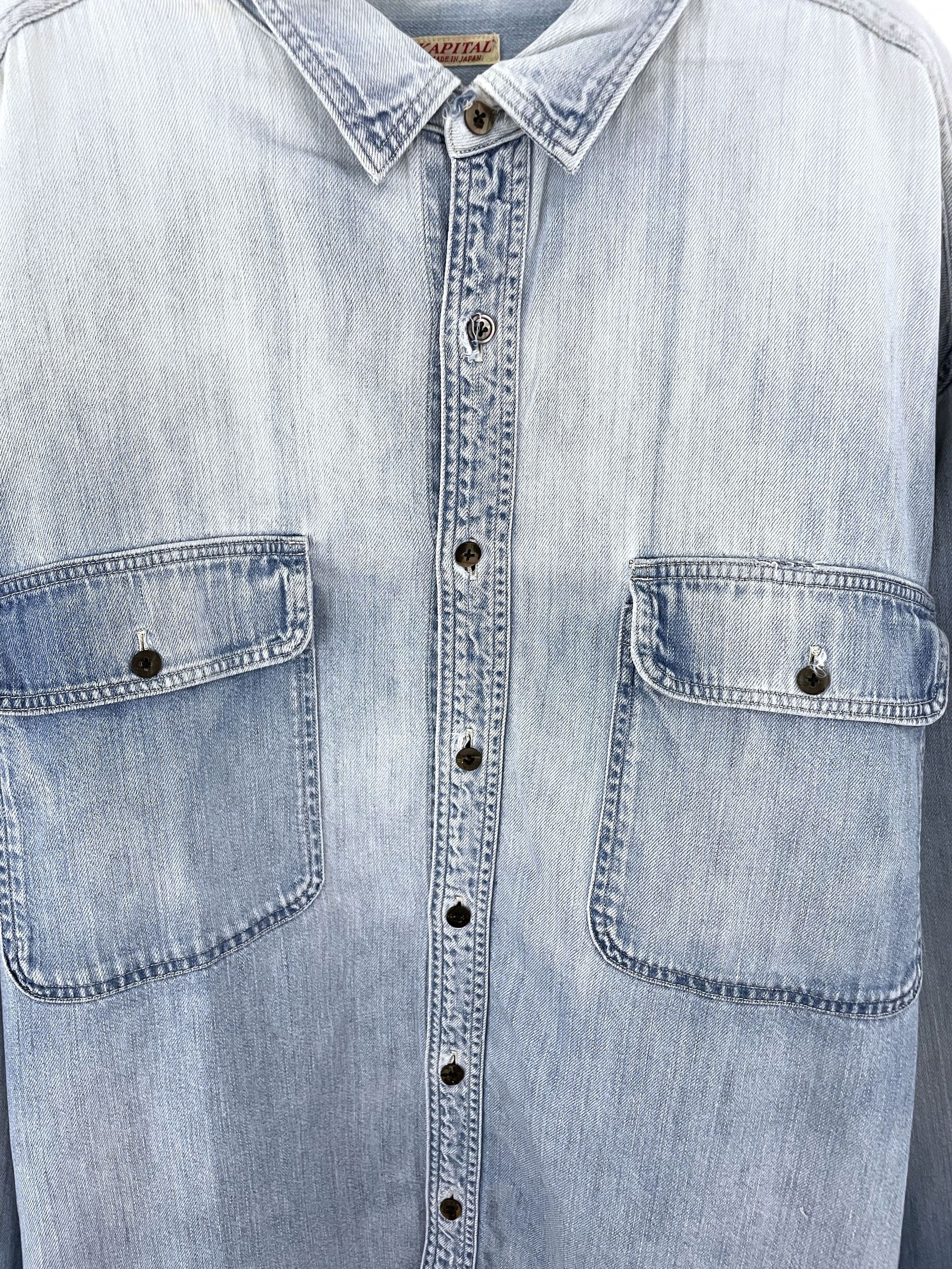 Kapital Cargo Denim Shirt Size US XXL / EU 58 / 5 - 5 Thumbnail