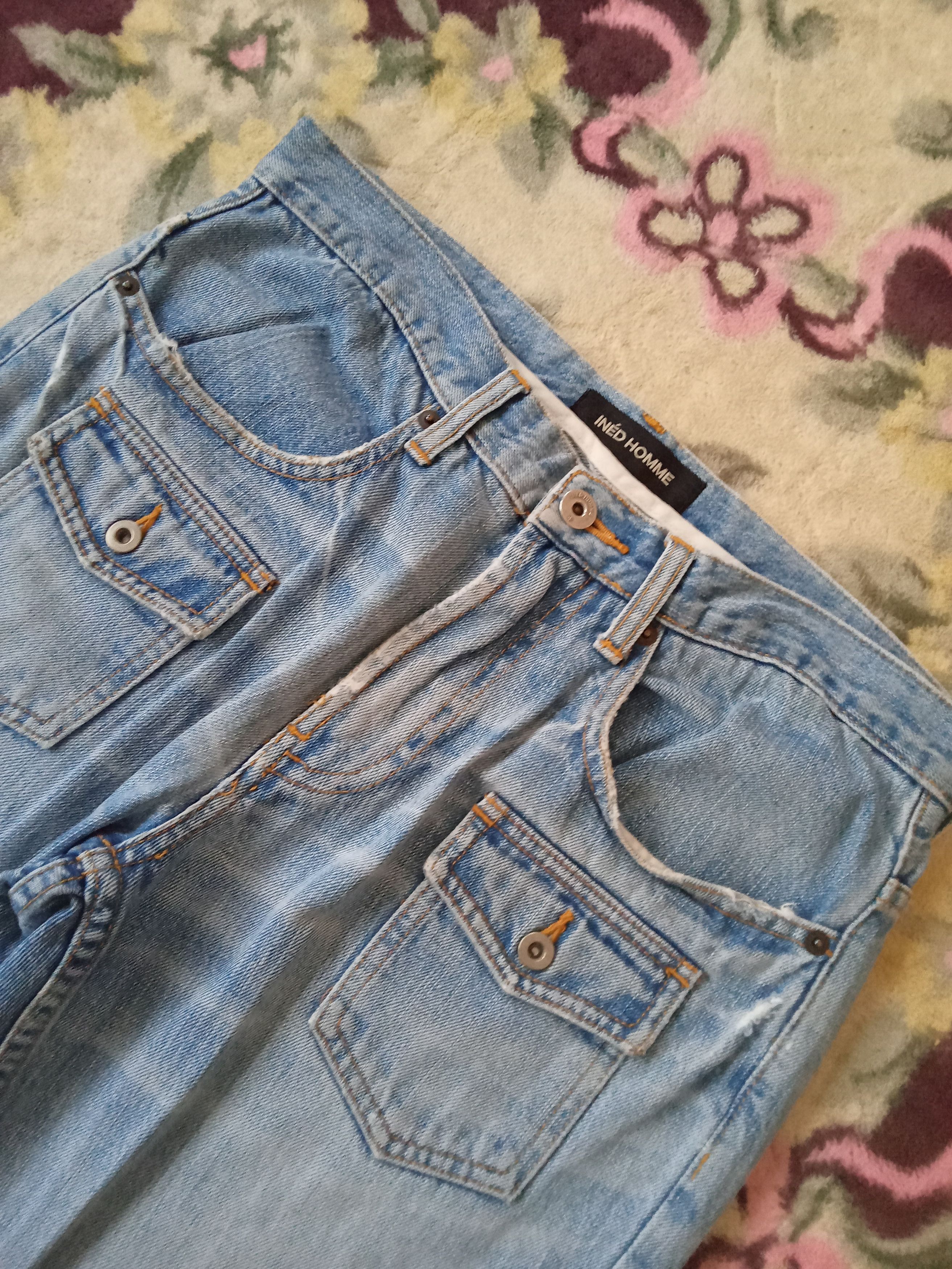 Japanese Brand × Yohji Yamamoto Vintage Ined Homme Distressed Flare Jeans Size US 32 / EU 48 - 6 Thumbnail