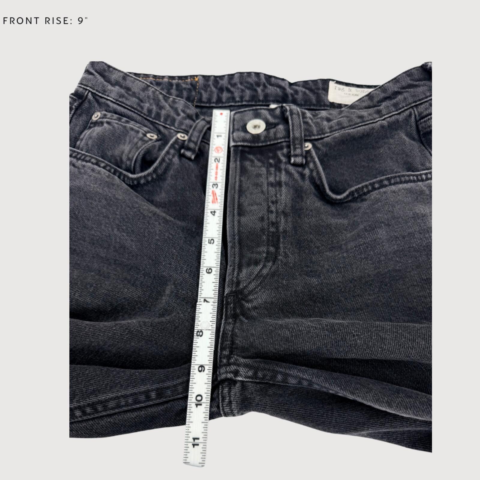 Rag & Bone Rag & Bone Rosa Boyfriend Jeans Fray Hem Black 24 Size 24" / US 00 / IT 34 - 7 Thumbnail