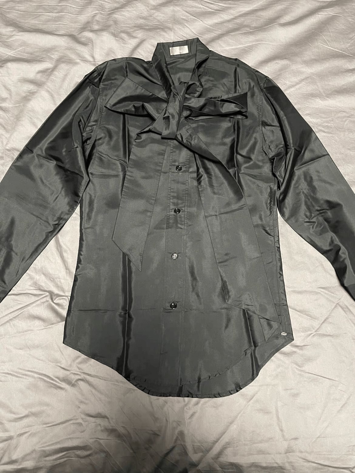 Dior Homme 05AW Silk Bow Tie Shirt