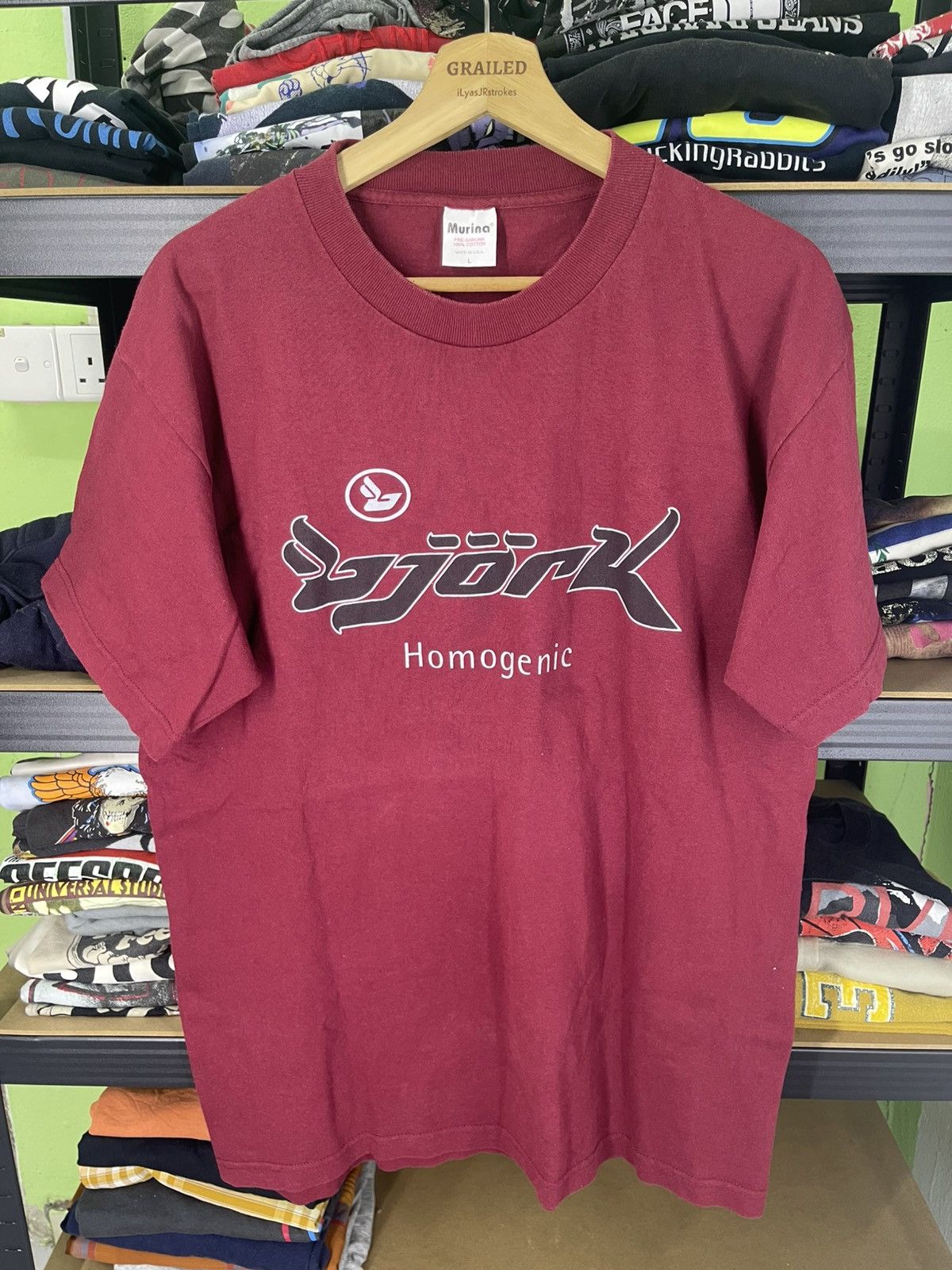 Band Tees Original Vintage Bjork Homogenic 1997 Promo Album Shirt Tee Size US L / EU 52-54 / 3 - 2 Thumbnail