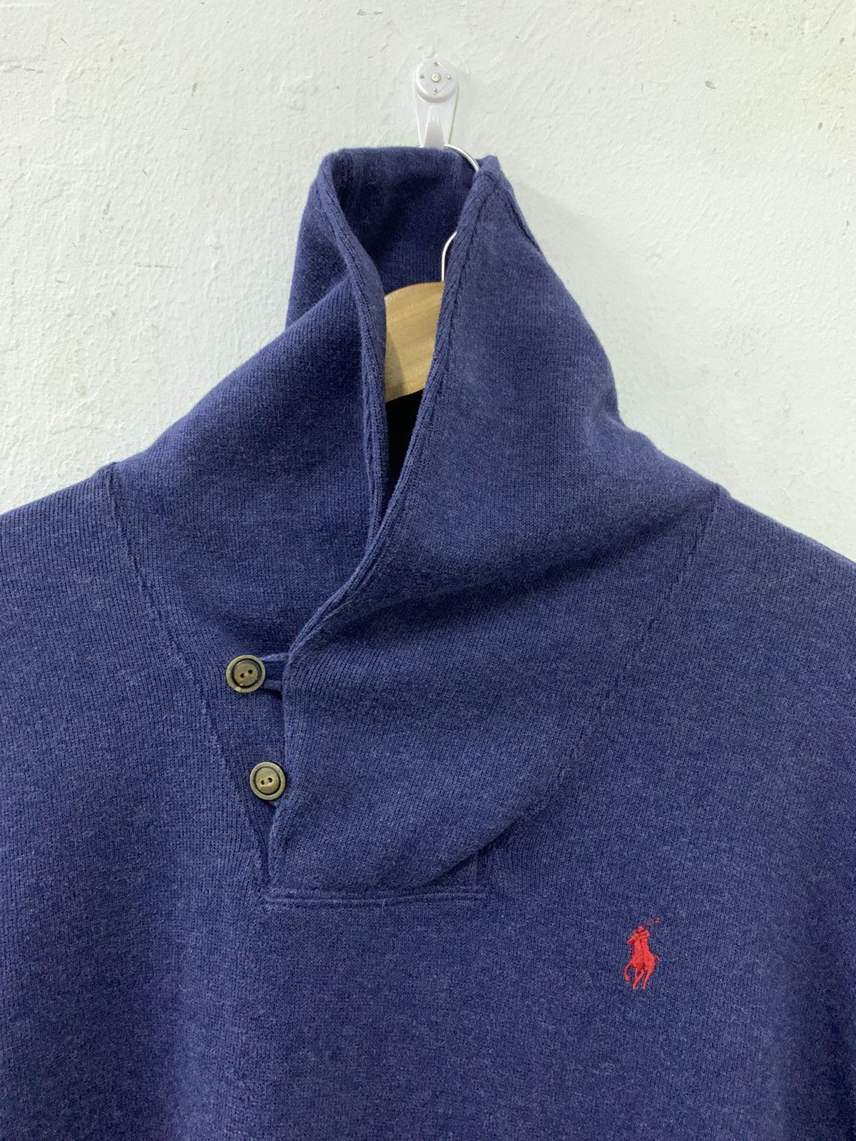 Polo Ralph Lauren Polo Ralph Lauren Navy Blue shawl collar sweatshirt Size US L / EU 52-54 / 3 - 10 Thumbnail