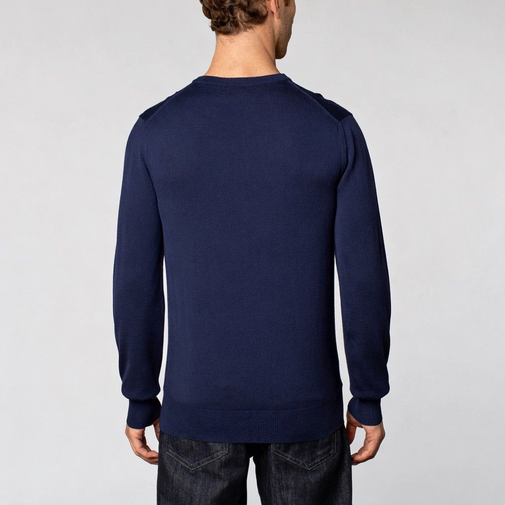 Versace Versace Collection Wool V Neck Sweater Navy Medusa Logo Size Size US L / EU 52-54 / 3 - 8 Thumbnail