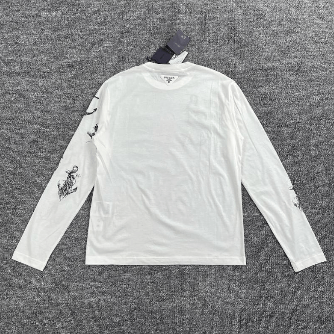 Prada Prada Long Sleeve T-shirt Size US L / EU 52-54 / 3 - 3 Thumbnail