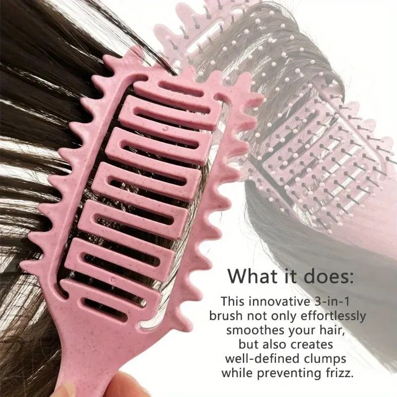 Other Curl Define Styling Brush Hollow Out Detangling Hair Brush Size ONE SIZE - 1 Thumbnail