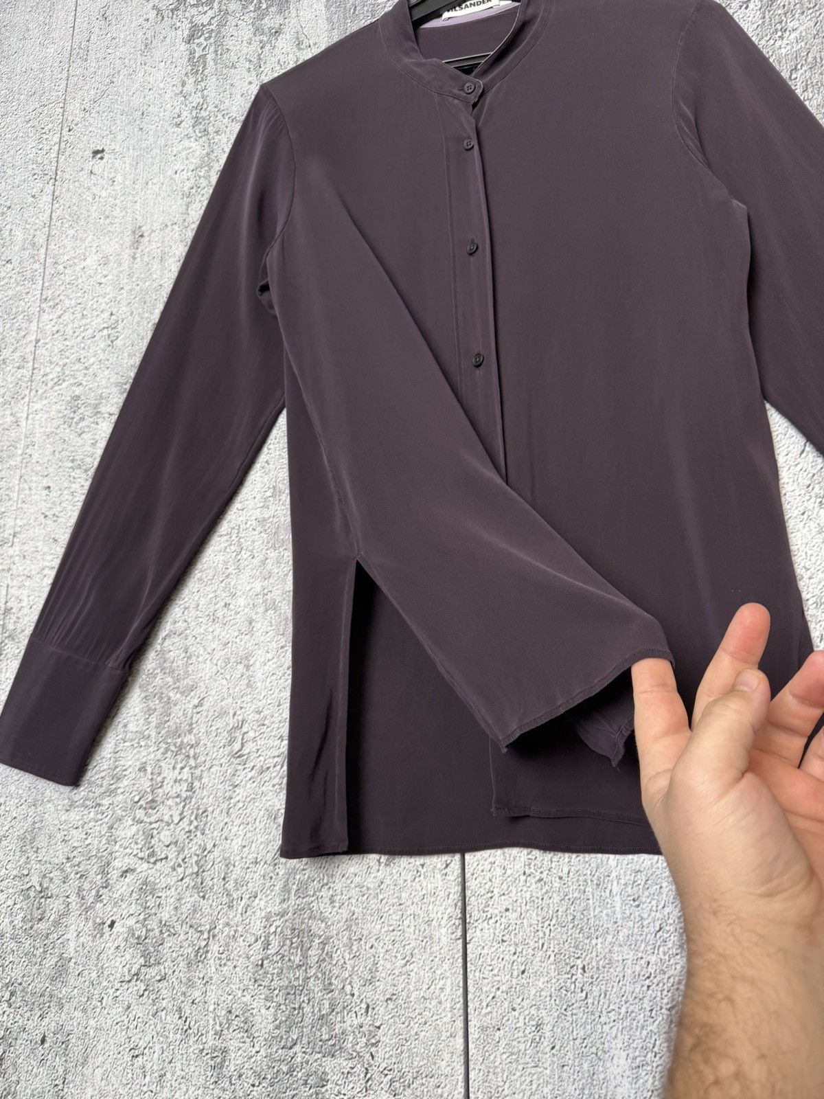 Jil Sander Jil Sander Silk Mandarin Collar Long Sleeve Button up Shirt Size XS / US 0-2 / IT 36-38 - 6 Thumbnail
