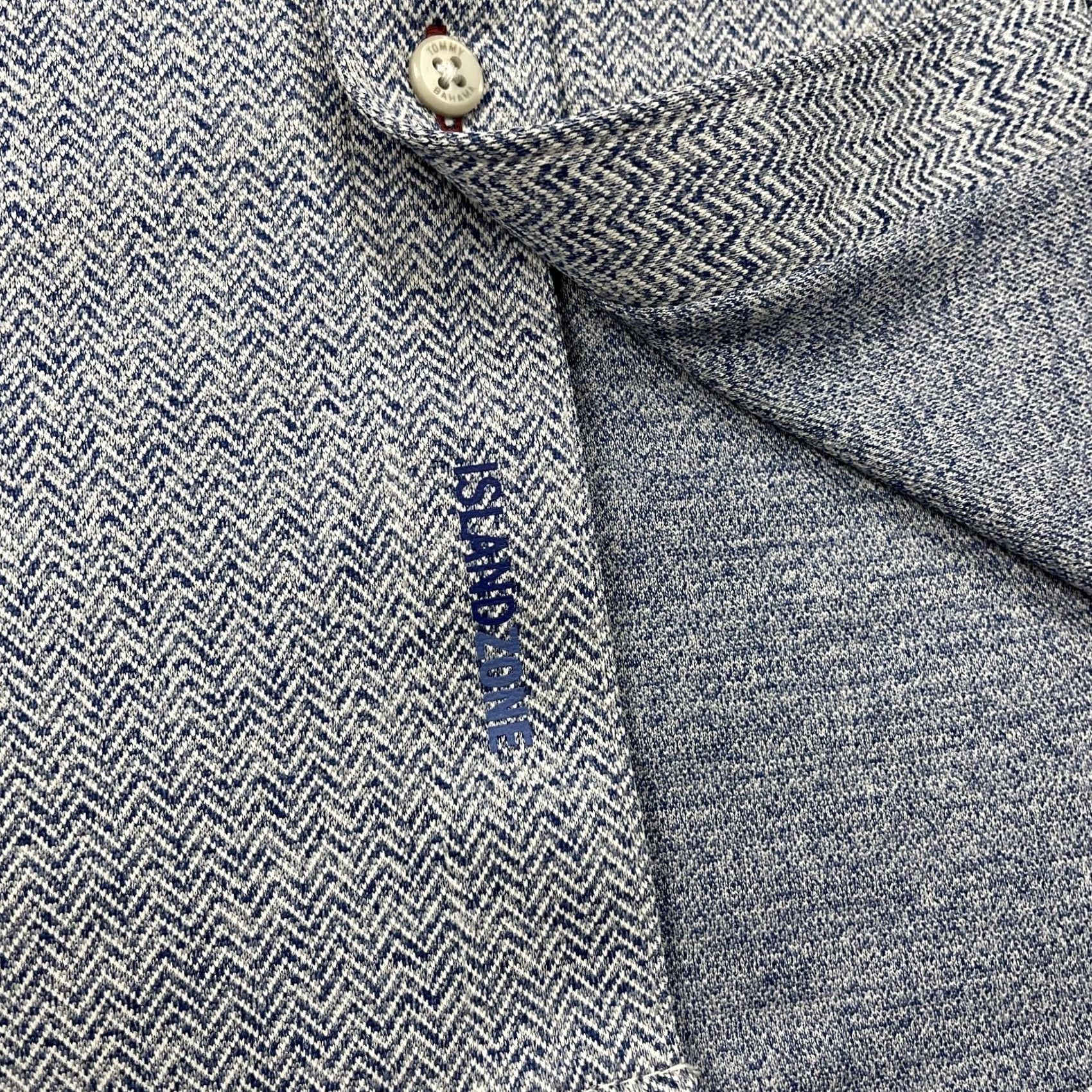 Tommy Bahama Tommy Bahama Shirt Mens 2XL XXL Blue San Lucio Stretch Herringbone IslandZone Shirt Size US XXL / EU 58 / 5 - 4 Thumbnail