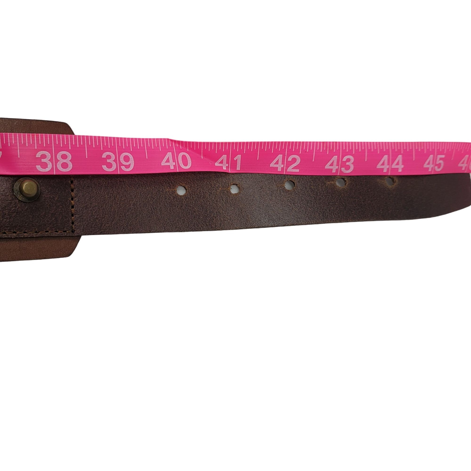 Designer Antoniazzi Firenze Artesian Leather Belt XL Brown Silver Bro Size ONE SIZE - 5 Thumbnail