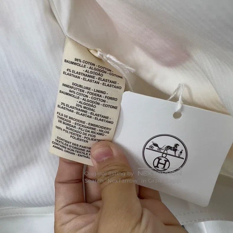 Hermes Hermes Embroidered Pattern Single Breasted Casual White De Size XS / US 0-2 / IT 36-38 - 5 Thumbnail