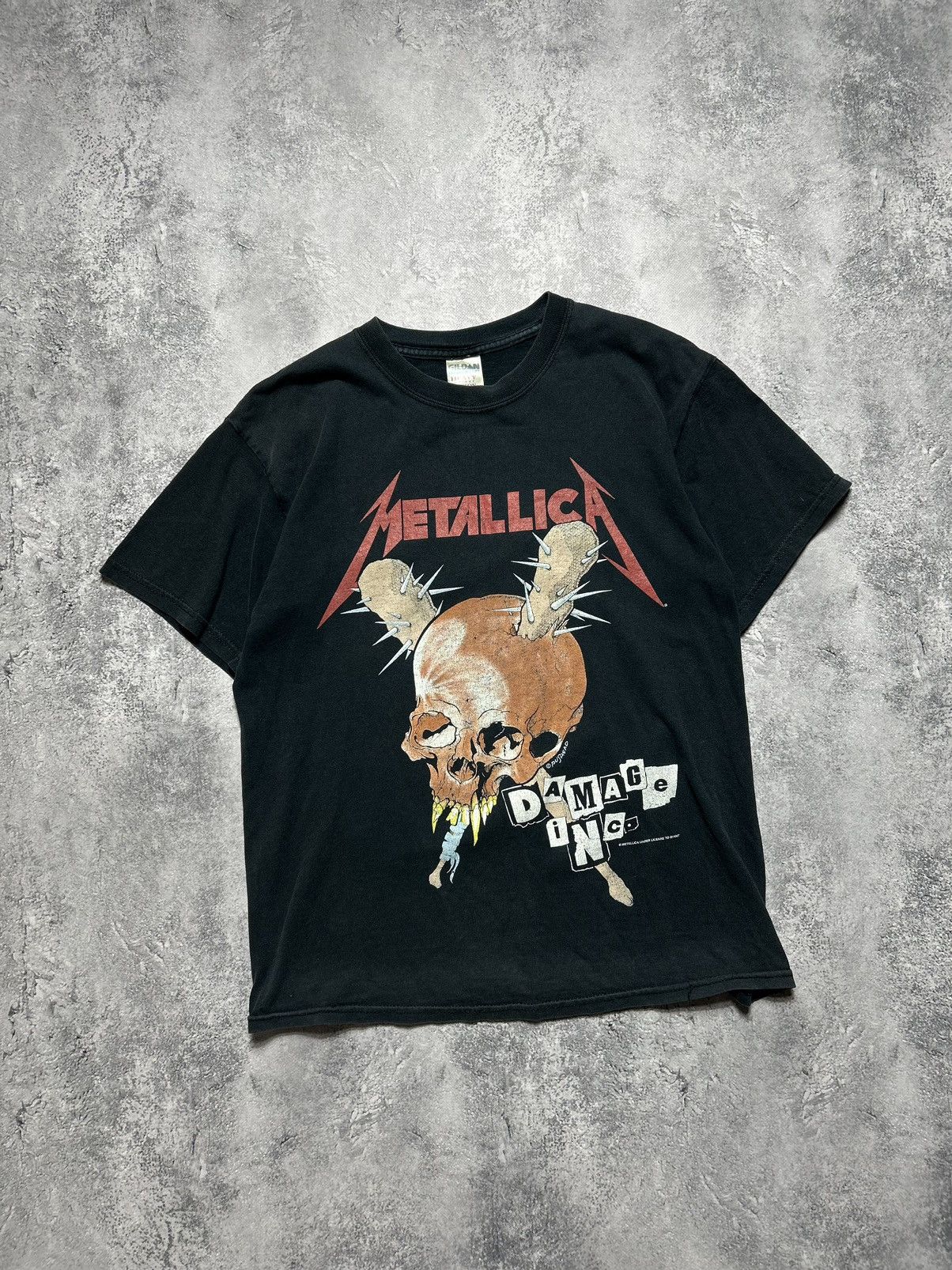 Pre-owned Band Tees X Metallica Vintage Metallica T-shirt 90's Damage Inc Tour Big Logo In Black