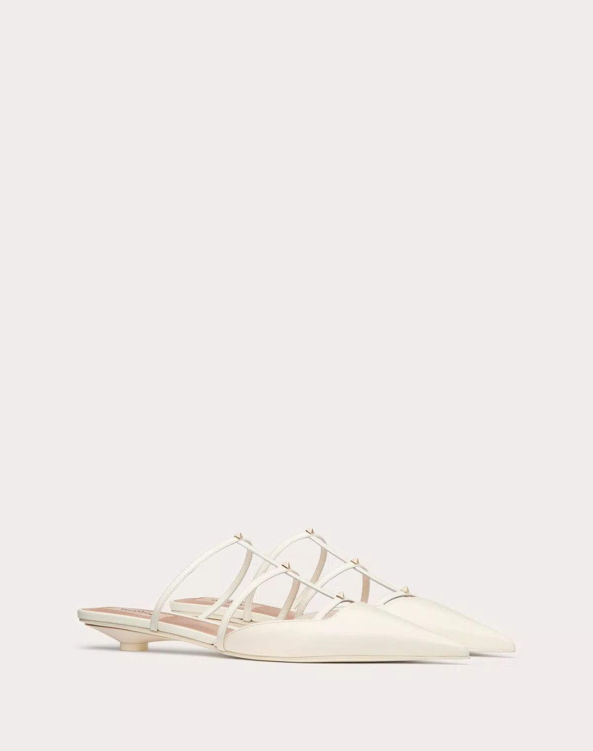 Valentino o1s1wg110426 Rockstud Wispy Calfskin Mules in Ivory Size US 7.5 / IT 37.5 - 2 Thumbnail