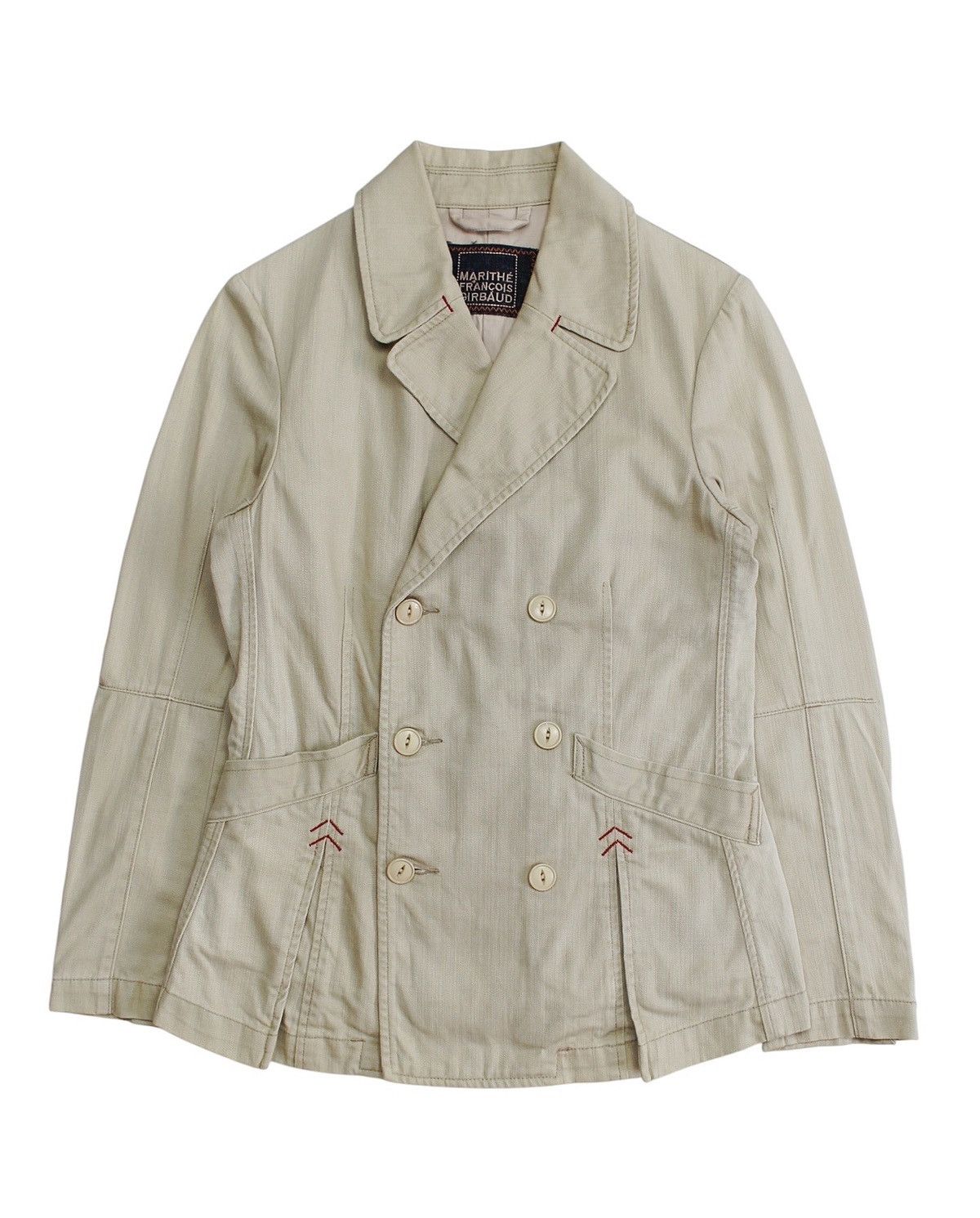CLOSED × Marithe + Francois Girbaud 2000S MARITHÉ FRANÇOIS GIRBAUD BEIGE PEACOAT JACKET Size M / US 6-8 / IT 42-44 - 1 Thumbnail