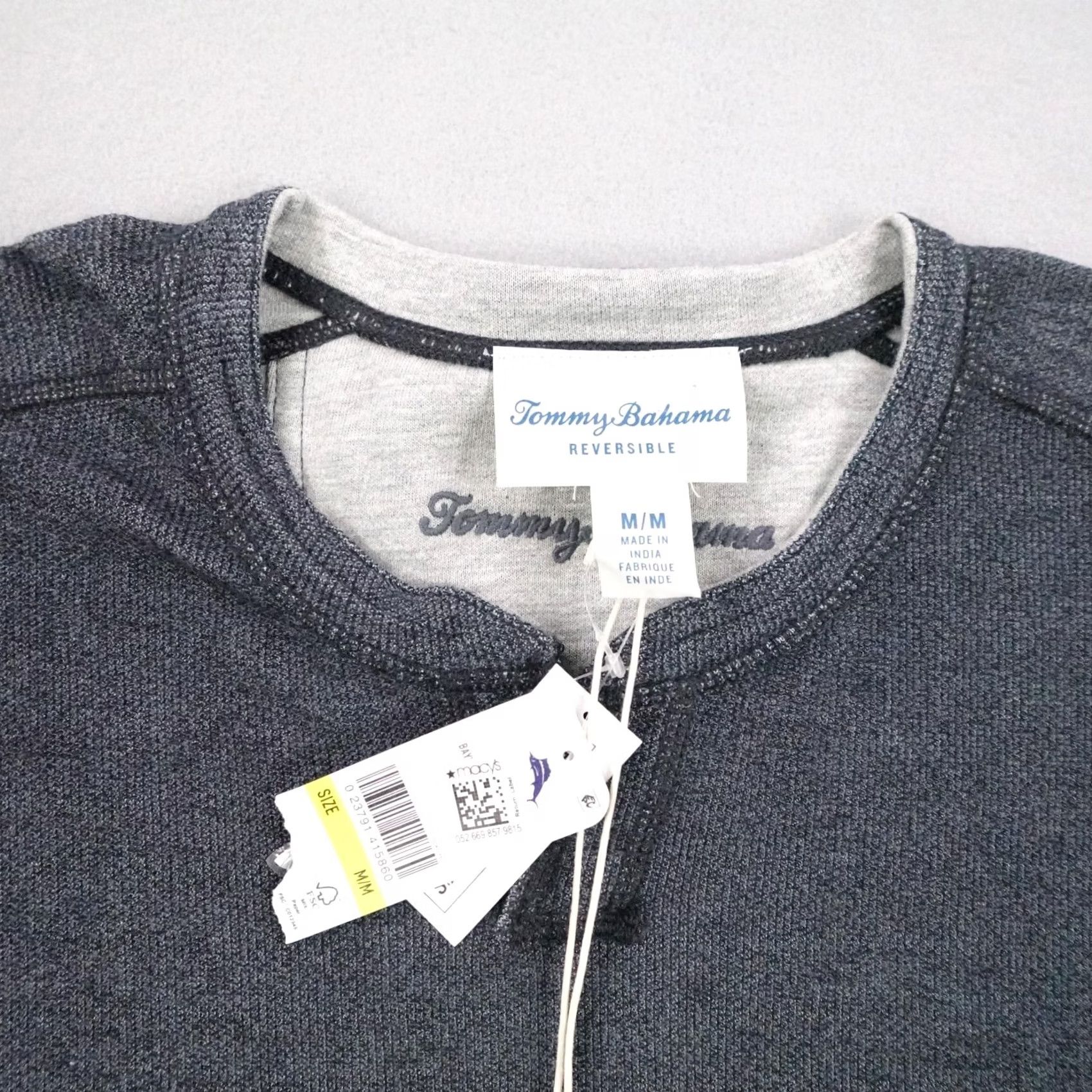 Tommy Bahama Tommy Bahama Sweater Men Medium Gray Waffle Knit Thermal Reversible Pullover Size US M / EU 48-50 / 2 - 2 Thumbnail