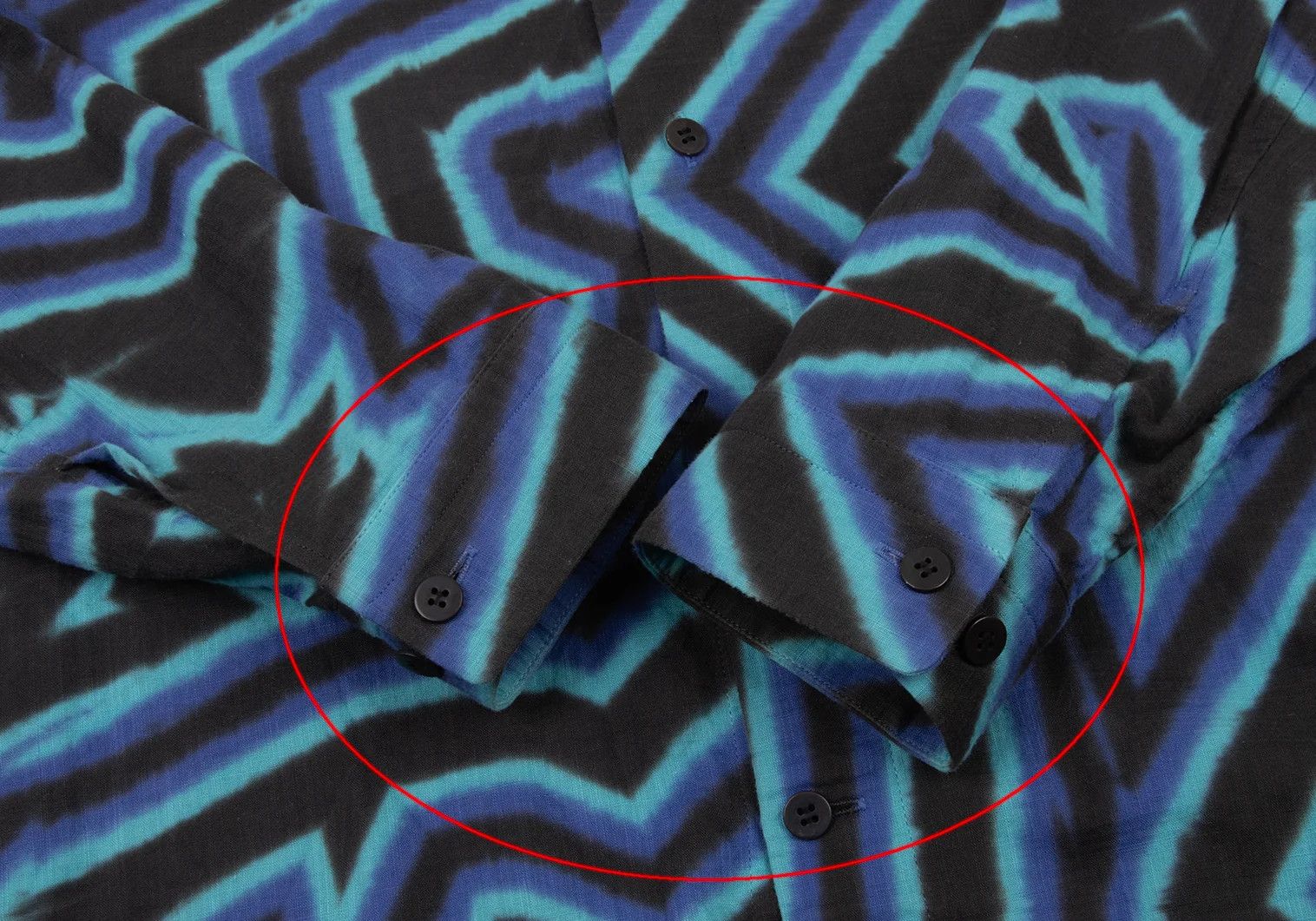 Issey Miyake Psychedelic Line Print Shirt in Blue Aqua Black Size US XL / EU 56 / 4 - 9 Thumbnail