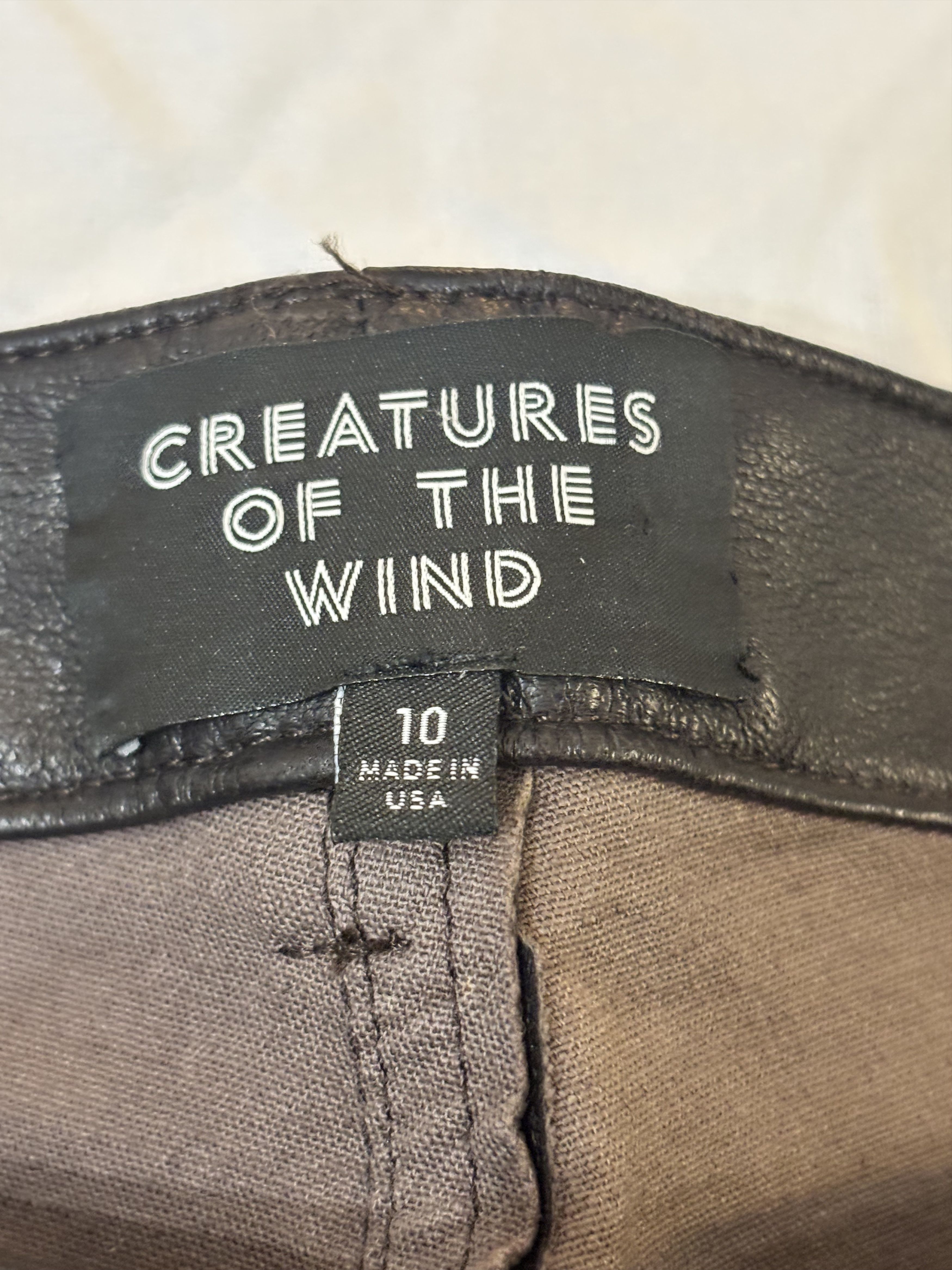 Creatures of the Wind CotW Brown Leather Jeans Size 32" / US 10 / IT 46 - 2 Thumbnail