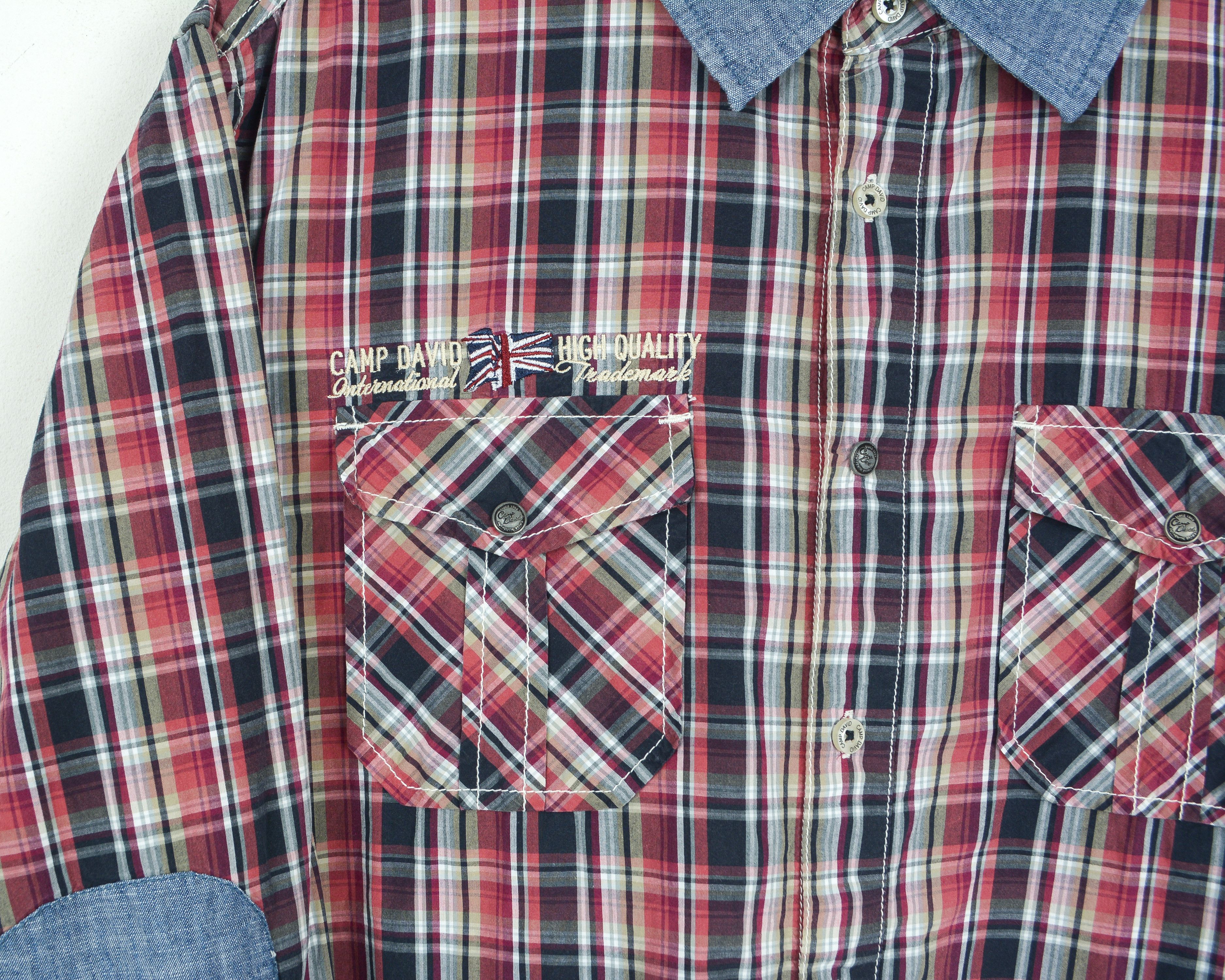 Camp David Casual Shirt Long Sleeve Button Embroidery Check Regular Size US L / EU 52-54 / 3 - 3 Thumbnail