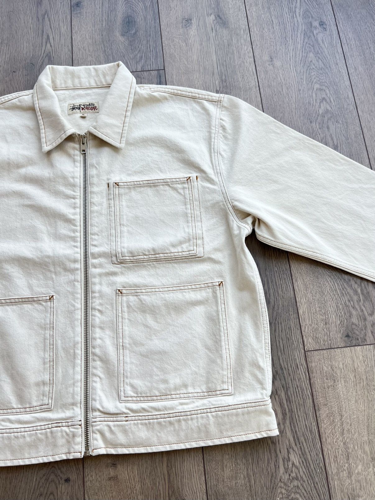 Stussy Stussy Denim Work Jacket Natural XL Size US XL / EU 56 / 4 - 4 Thumbnail