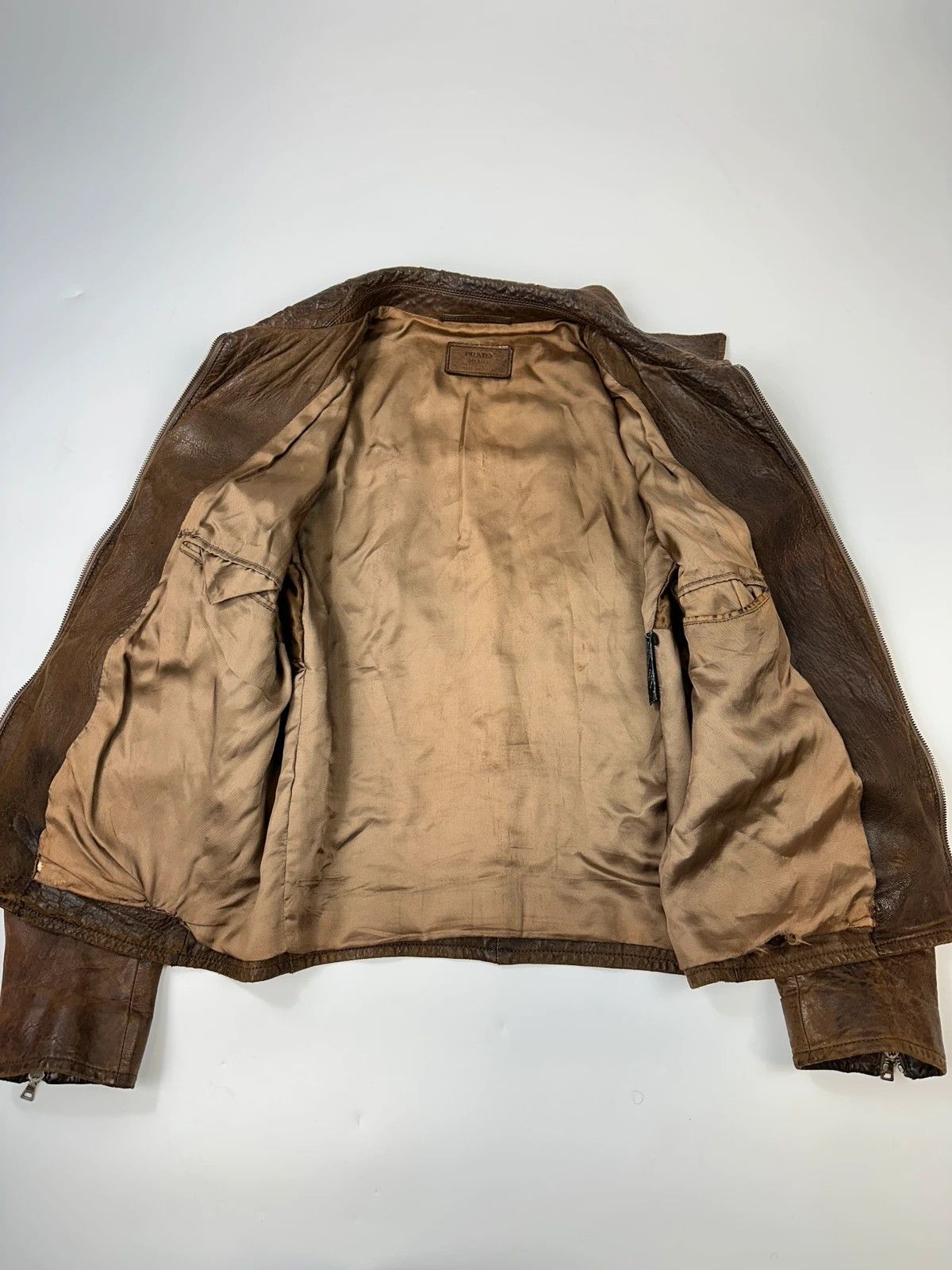 Prada Prada Milano FW07 Brown Eroded Leather Jacket Size US M / EU 48-50 / 2 - 13 Thumbnail