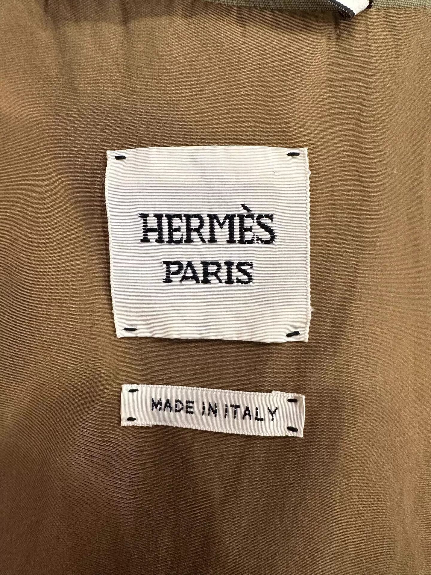 Hermes Hermes women's olive green longline jacket with logo button Size XS / US 0-2 / IT 36-38 - 5 Thumbnail