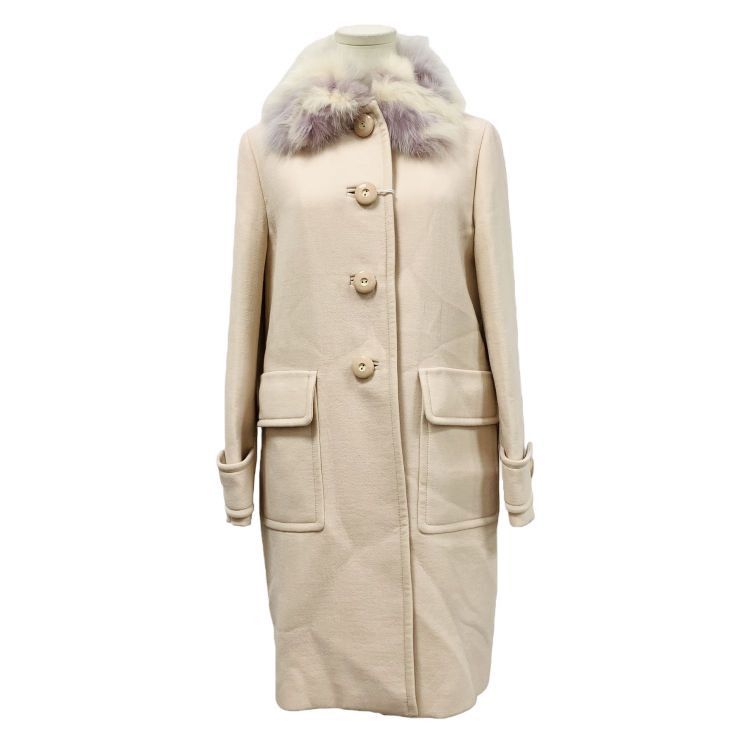Miu Miu Miu Miu Wool Coat with Detachable Fur Collar Size 42 Size M / US 6-8 / IT 42-44 - 1 Thumbnail