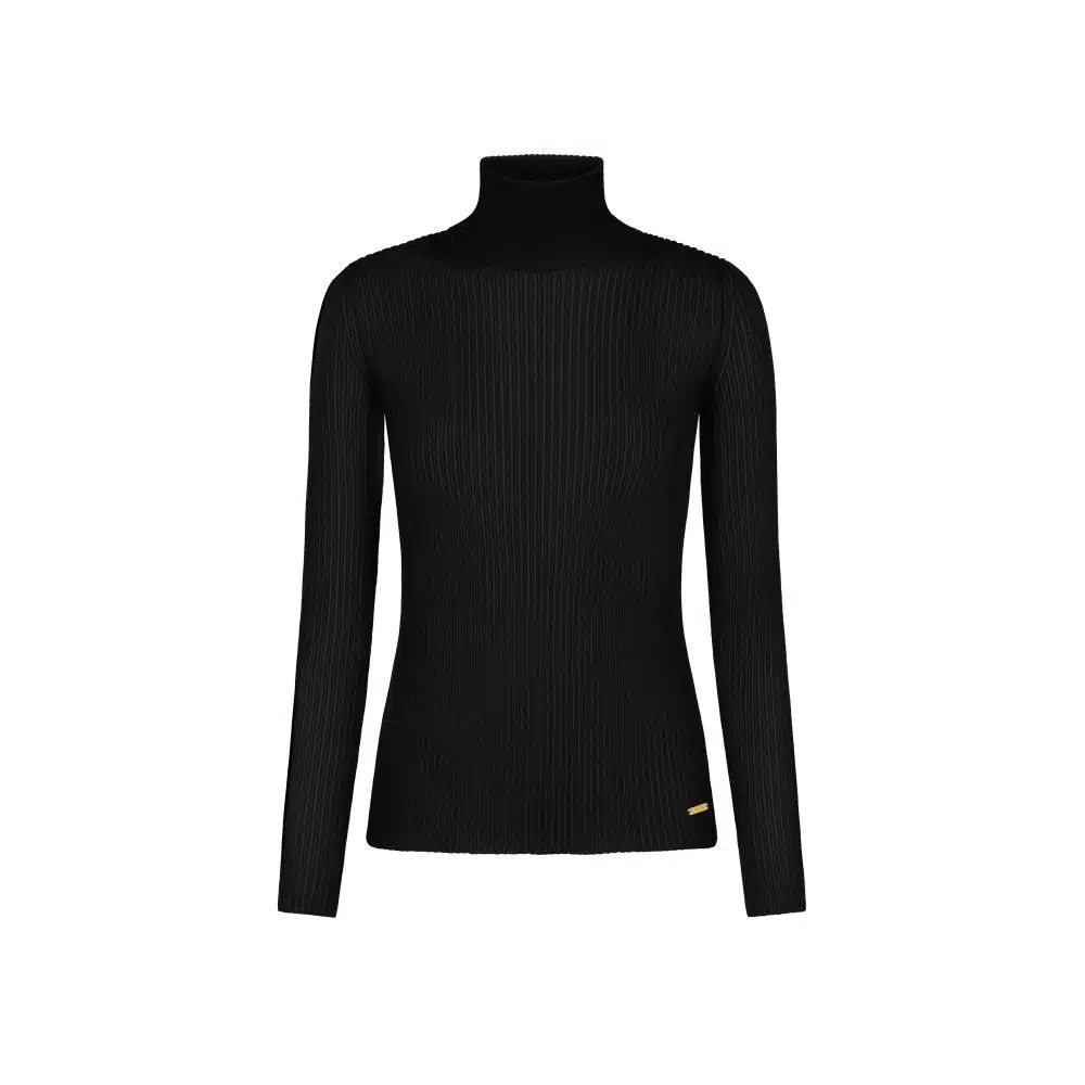Tom Ford o1loc1c1125 MAK1316 Viscose Rib Turtleneck Sweater in Black Size M / US 6-8 / IT 42-44 - 1 Thumbnail
