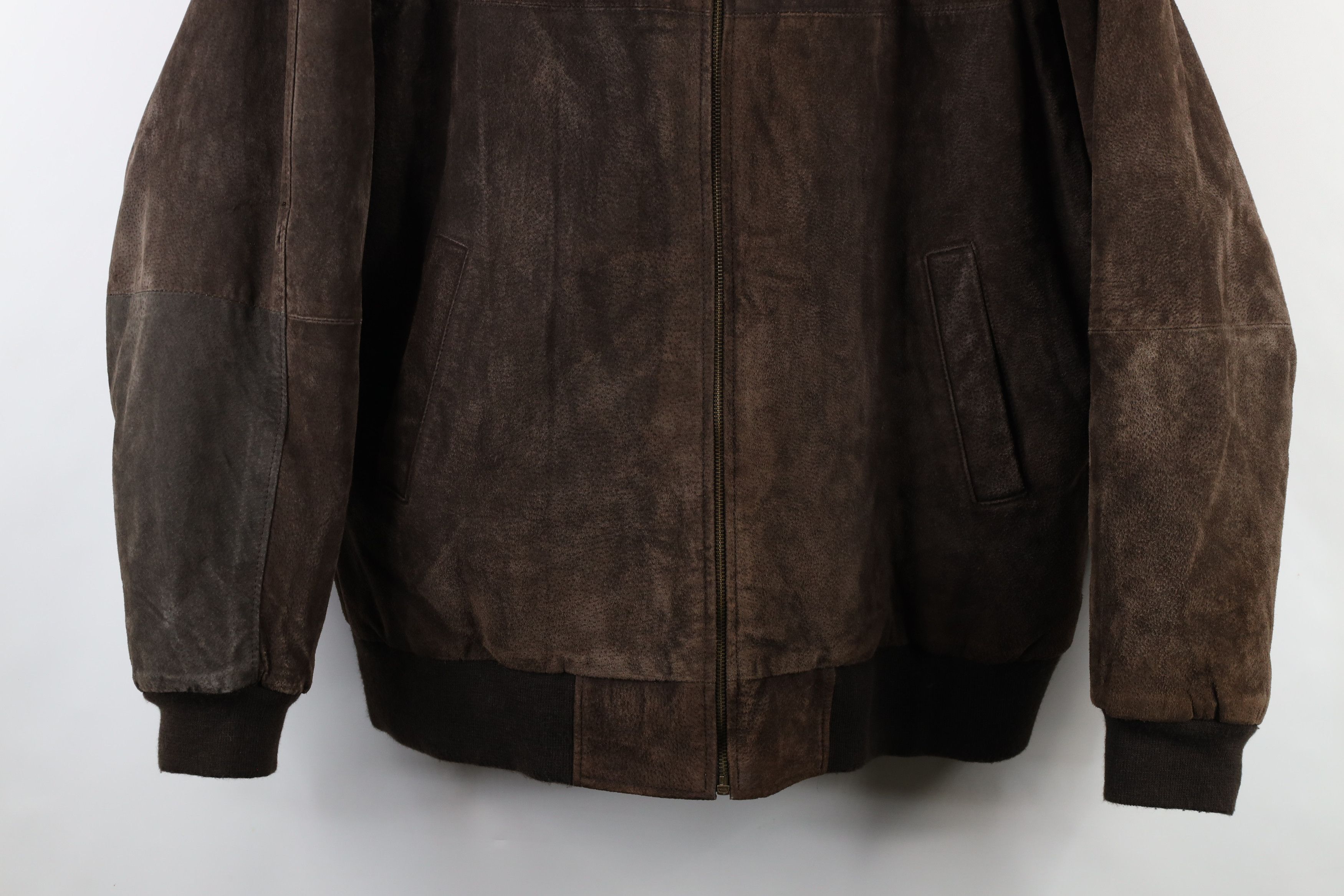 Vintage Vintage 90s Streetwear Suede Leather Bomber Jacket Brown Size US XL / EU 56 / 4 - 3 Thumbnail