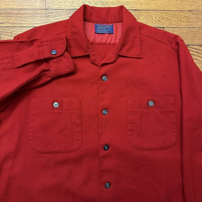 Pendleton Vintage 50s Pendleton Red Wool Board Shirt Made In USA