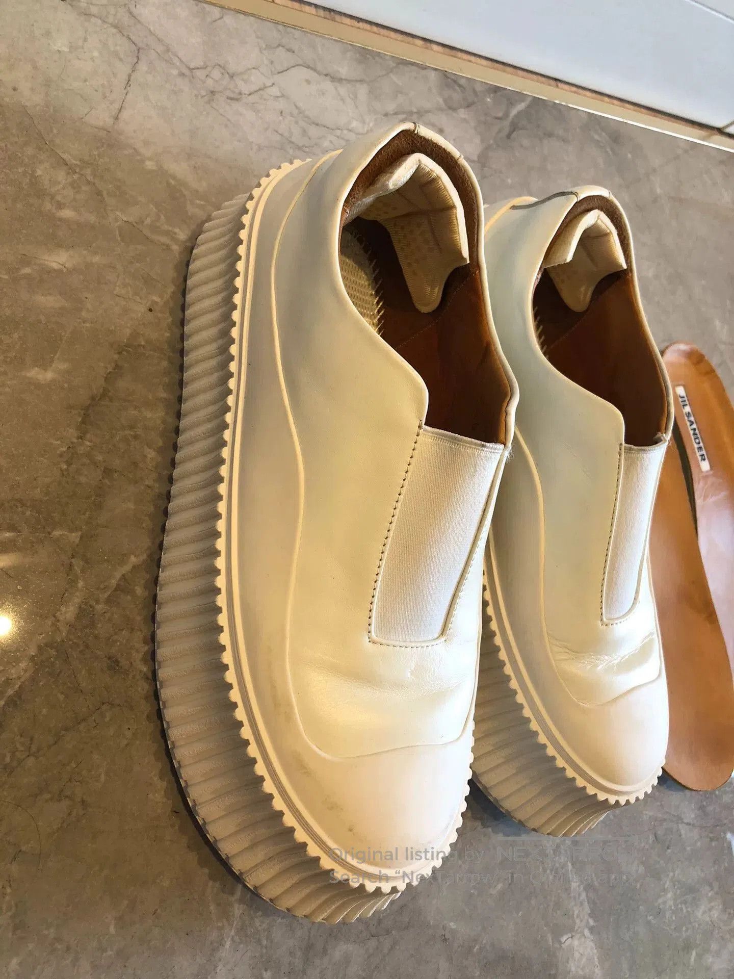 Jil Sander Jil Sander White Leather Slip. Size US 5 / IT 35 - 4 Thumbnail