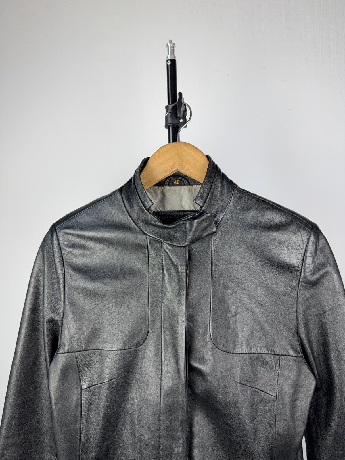 Vintage Vintage 90s Leather Opium Punk Coat Trench Retro Y2K Size M / US 6-8 / IT 42-44 - 2 Thumbnail