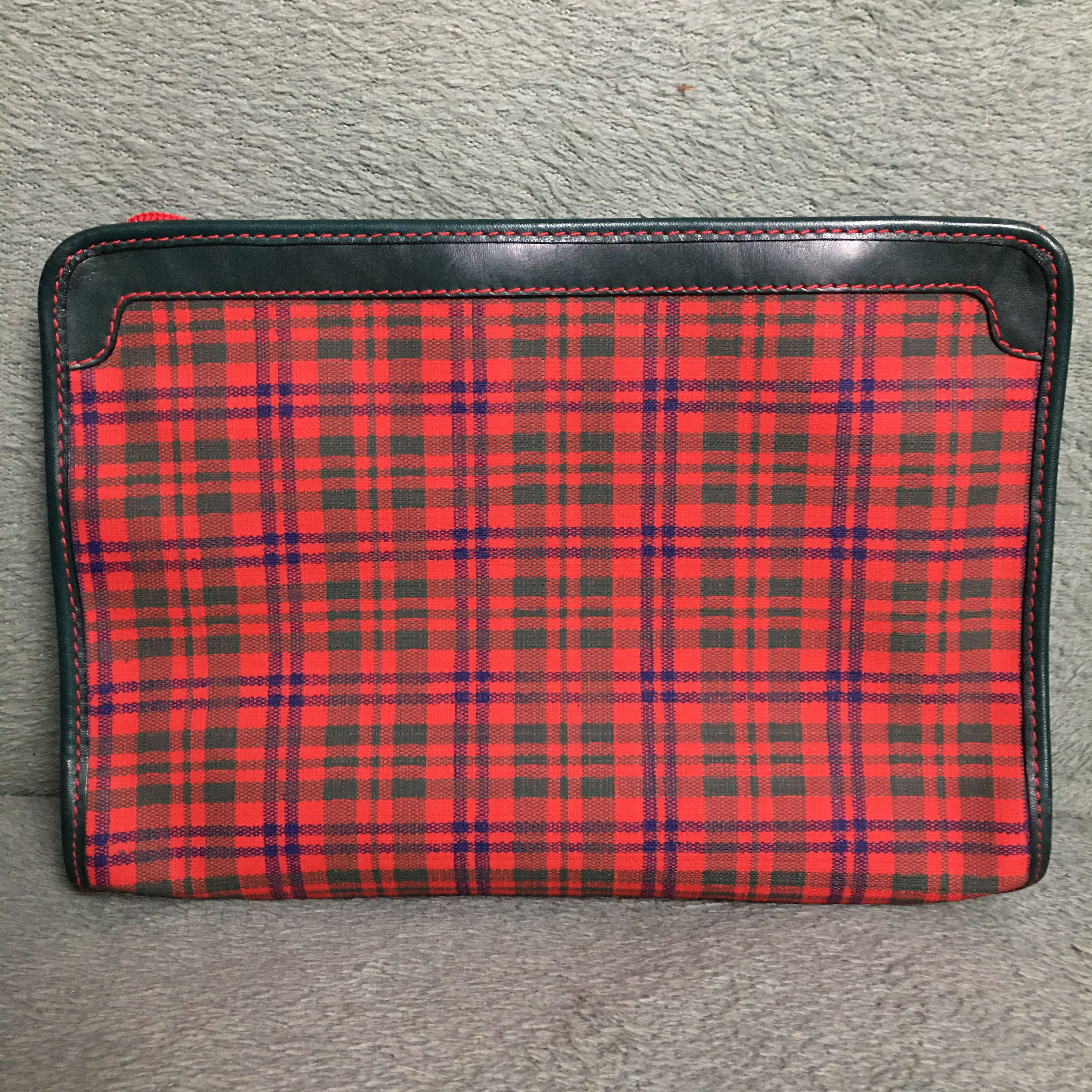 Lanvin LANVIN Paris Vintage Red Checkered Clutch Bag Size ONE SIZE - 2 Thumbnail