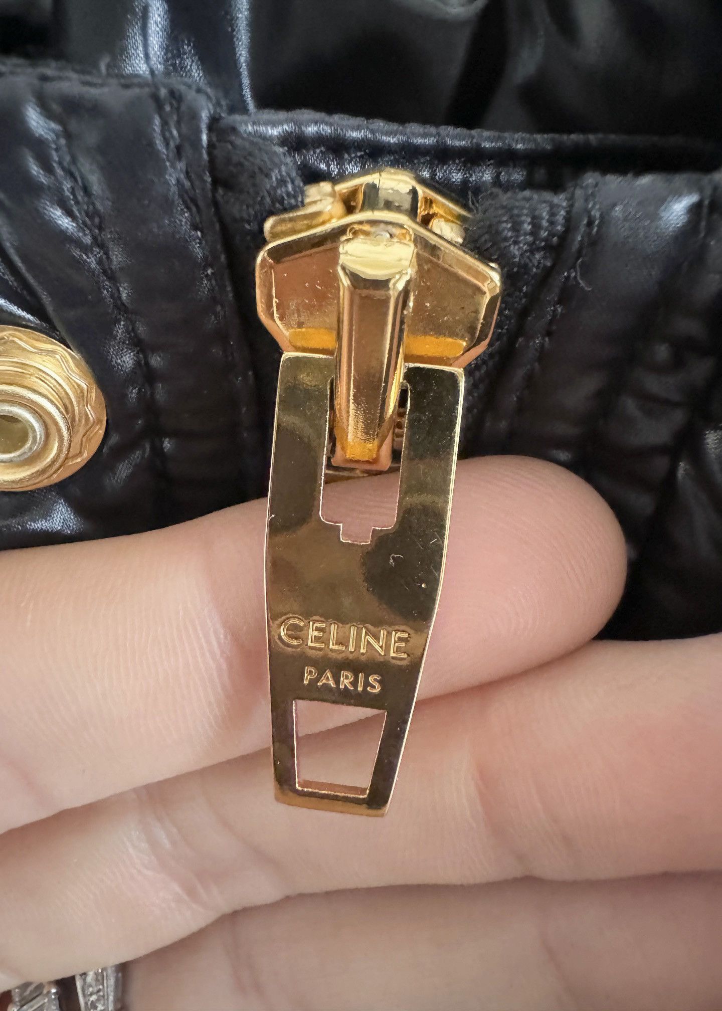 Celine Celine Gold Buttons Triomphe Patch Black Puffer Jacket Size S / US 4 / IT 40 - 8 Thumbnail