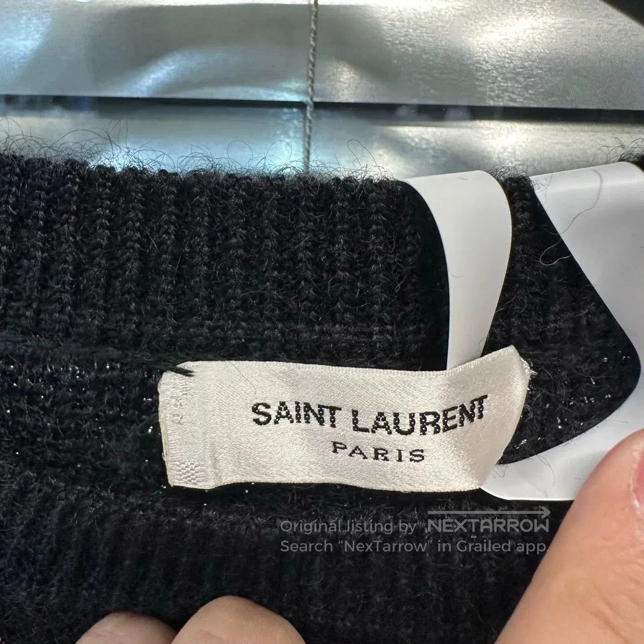 Yves Saint Laurent YSL Black Crewneck Sweater. Size XS / US 0-2 / IT 36-38 - 4 Thumbnail