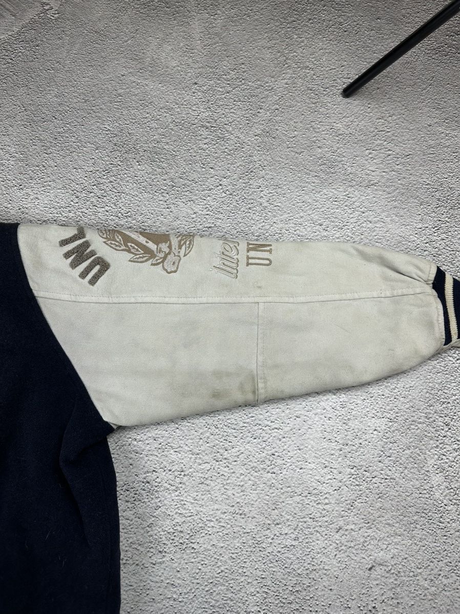 Japanese Brand Vintage Varsity Wool Jacket Unlimited Universal Distressed Size US XL / EU 56 / 4 - 15 Thumbnail